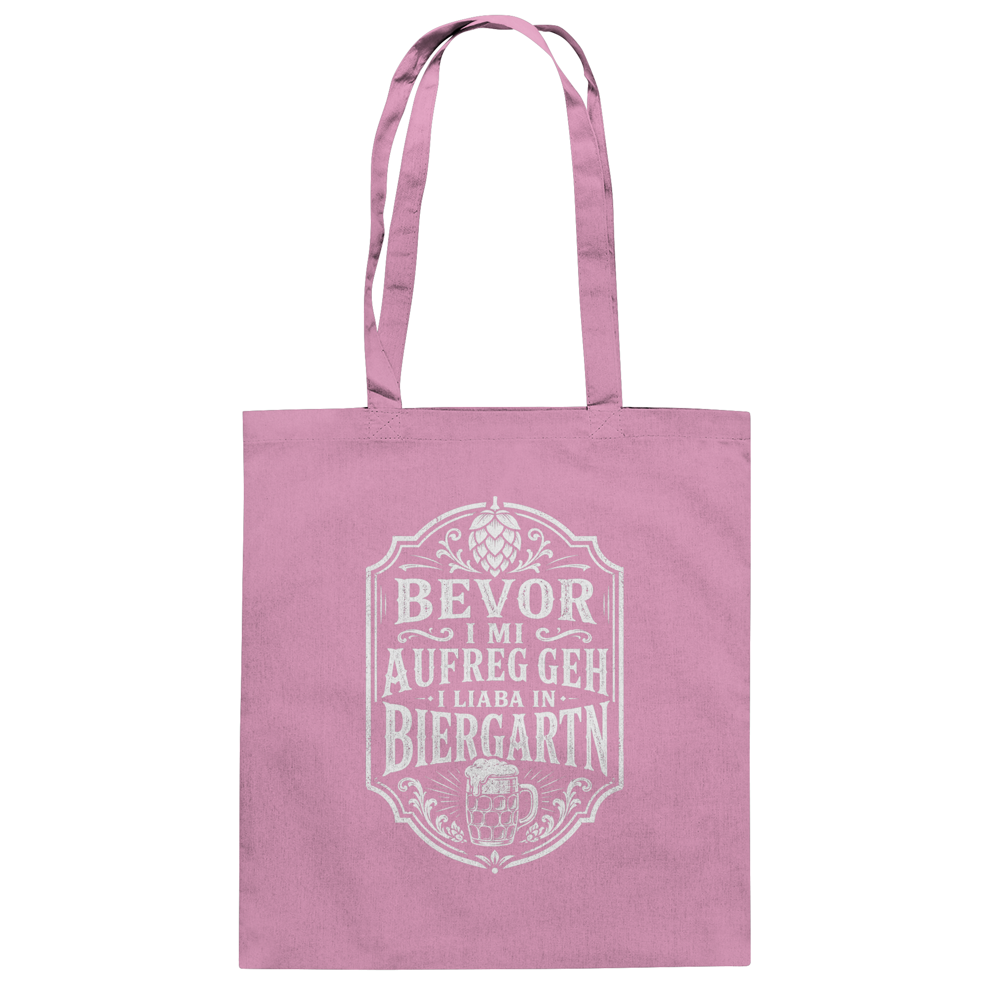 BEVOR I MI AUFREG, GEH I LIABA IN BIERGARTN - Baumwolltasche
