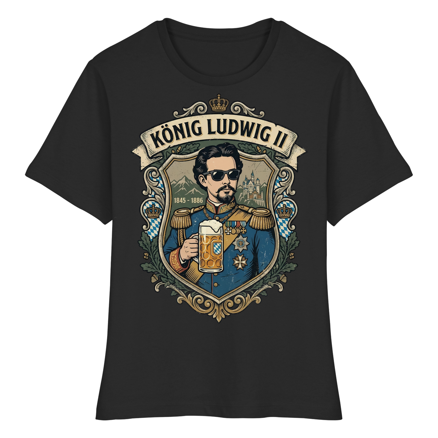 KÖNIG LUDWIG II - Fitted Ladies Organic Shirt - BayrischerHumor