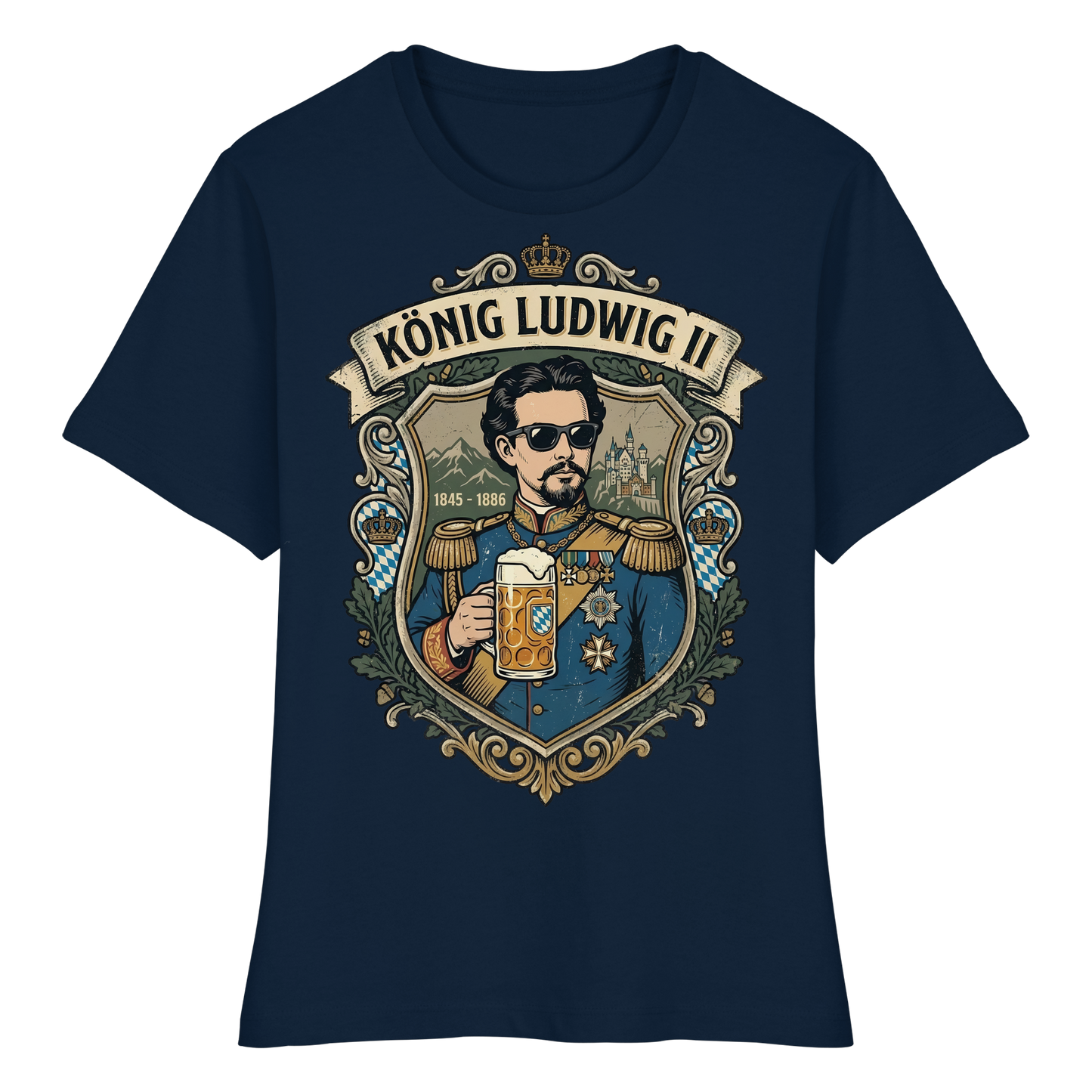 KÖNIG LUDWIG II - Fitted Ladies Organic Shirt - BayrischerHumor