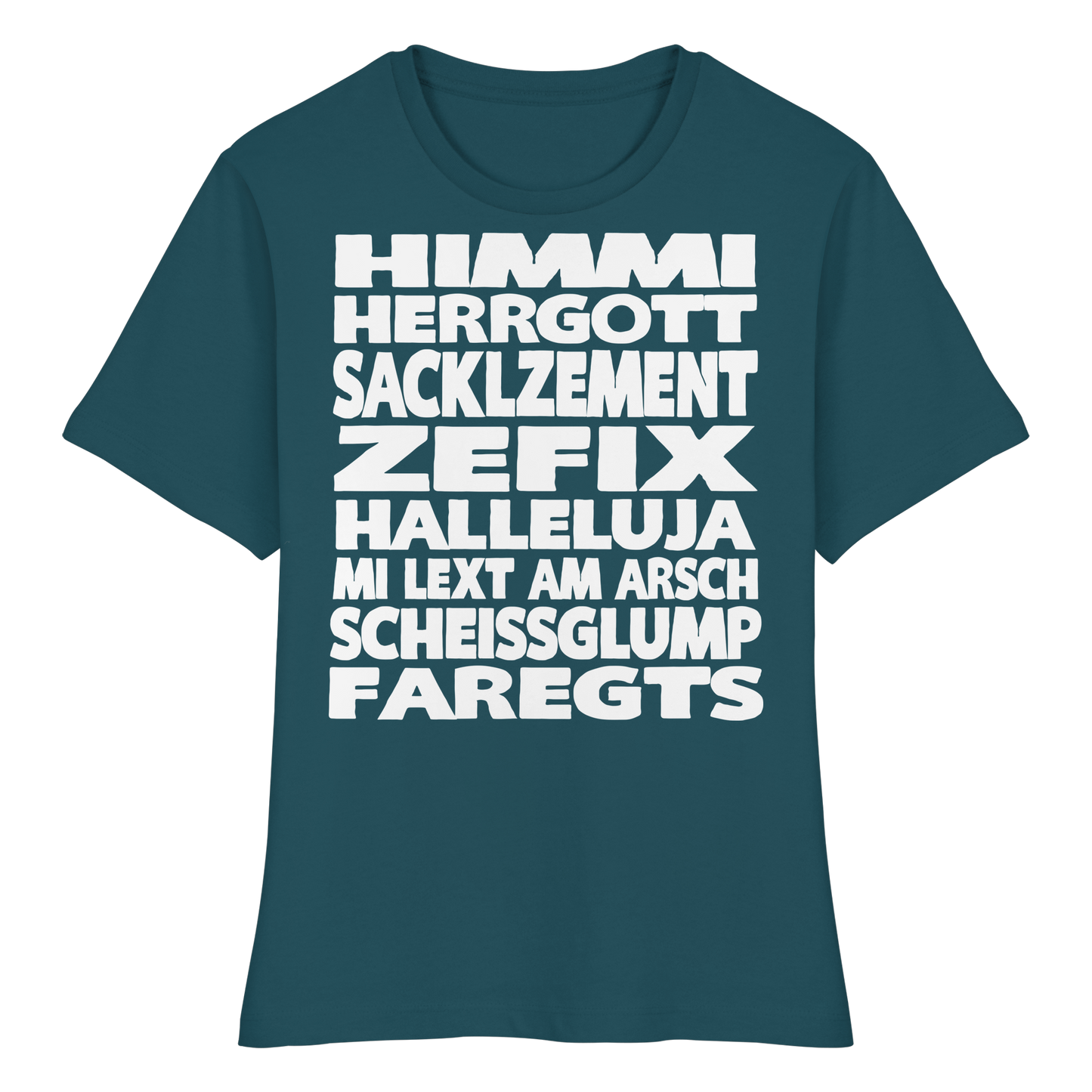 HIMMI HERRGOTT - Fitted Ladies Organic Shirt - BayrischerHumor