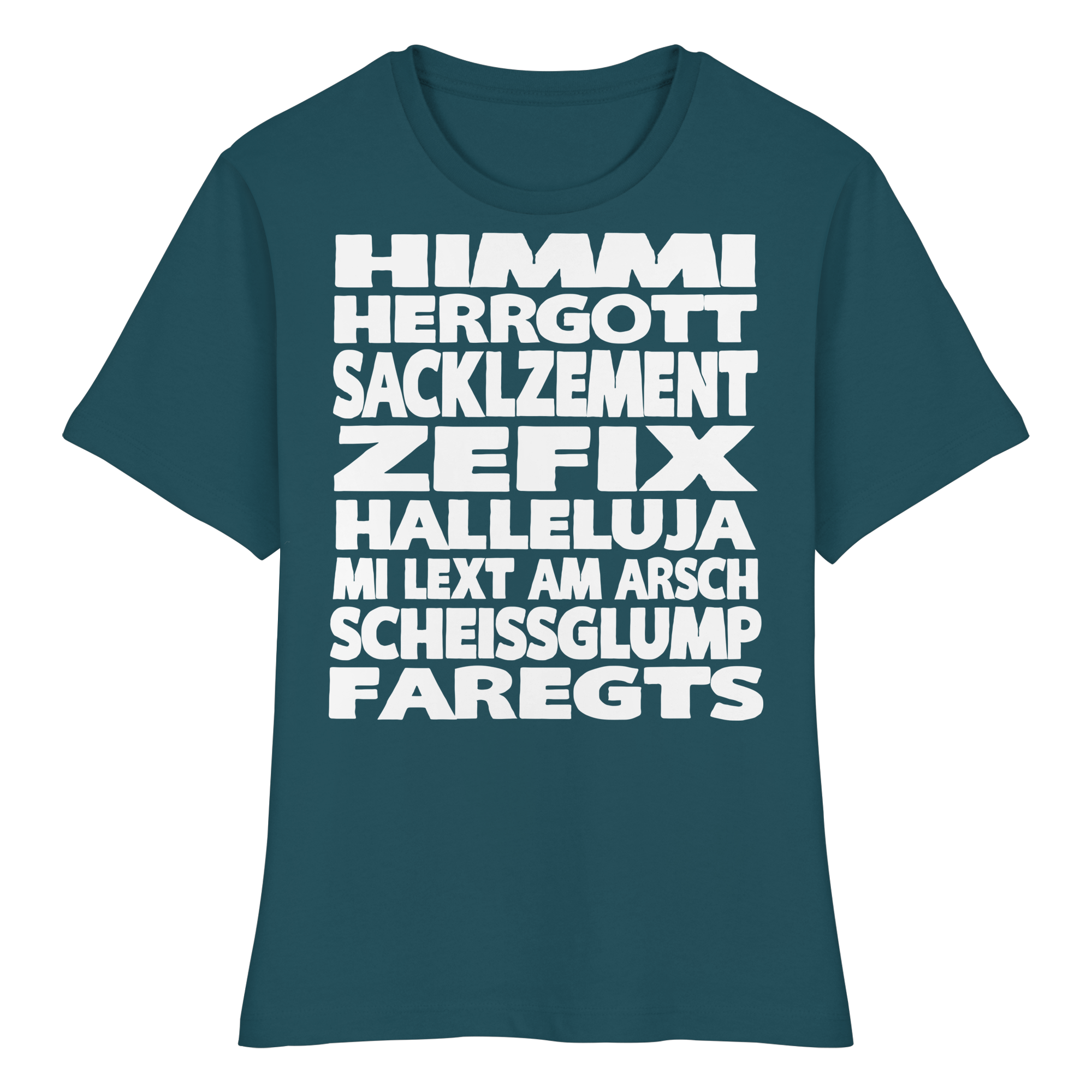 HIMMI HERRGOTT - Fitted Ladies Organic Shirt - BayrischerHumor