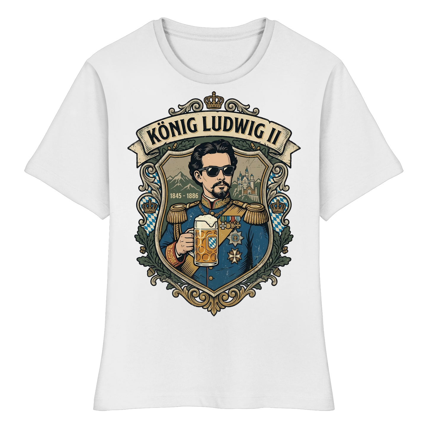 KÖNIG LUDWIG II - Fitted Ladies Organic Shirt - BayrischerHumor