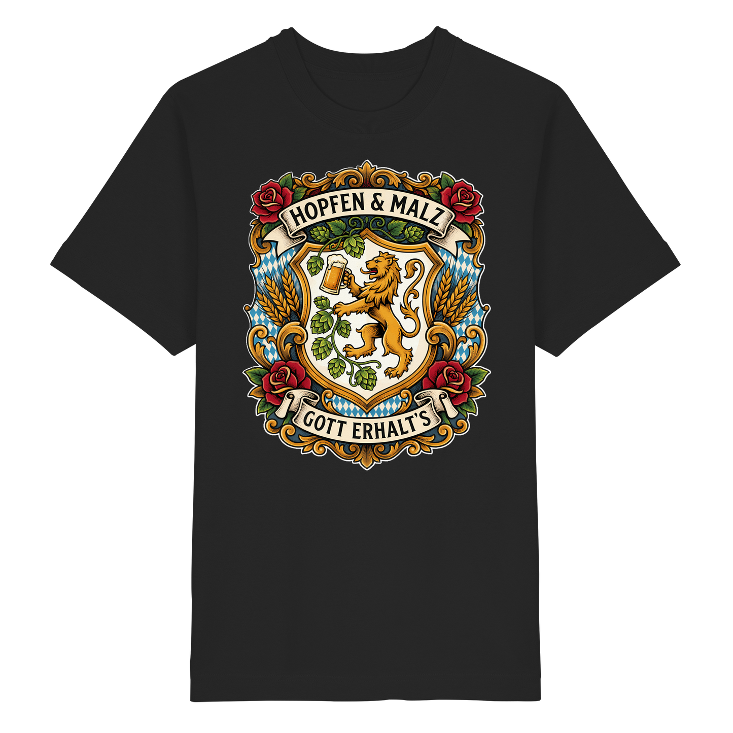 HOPFEN & MALZ - GOTT ERHALT`S - Heavy Oversized Organic Shirt - BayrischerHumor
