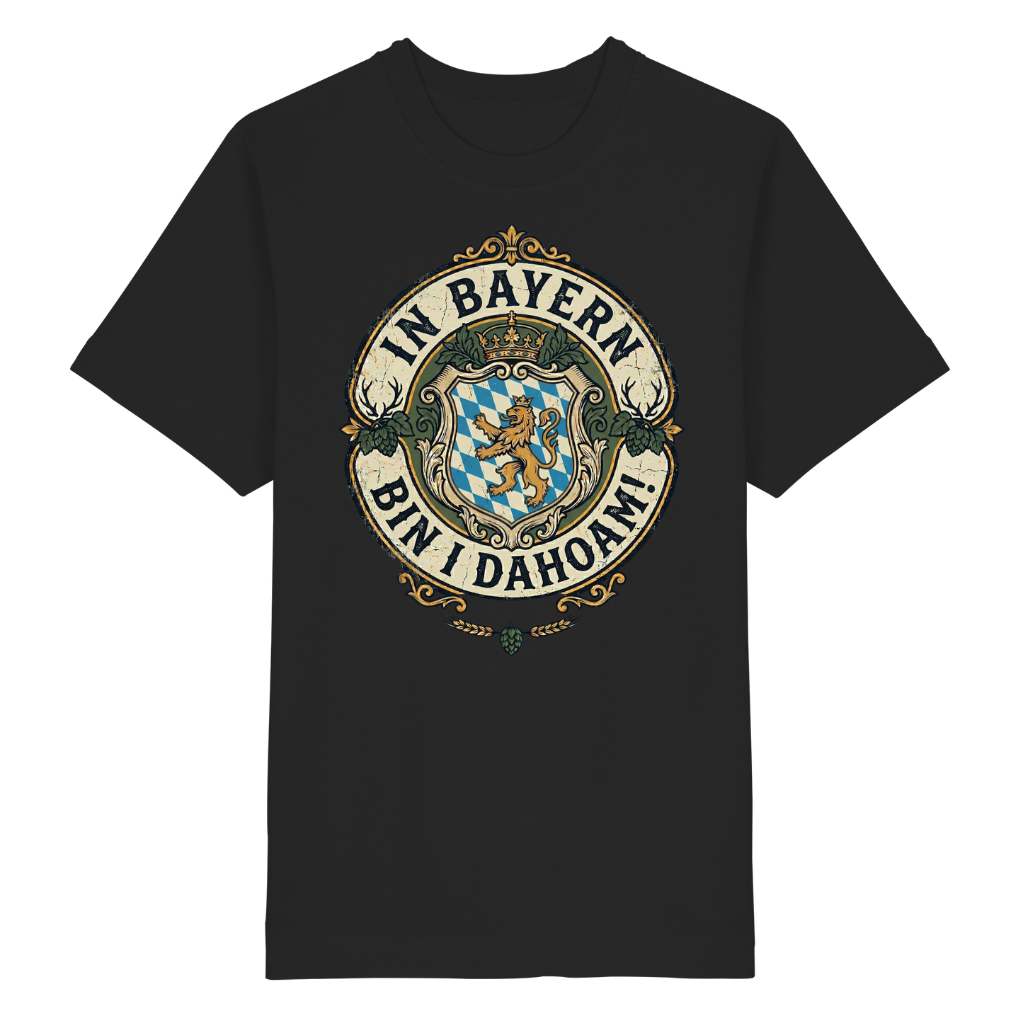 IN BAYERN BIN I DAHOAM! - Heavy Oversized Organic Shirt - BayrischerHumor