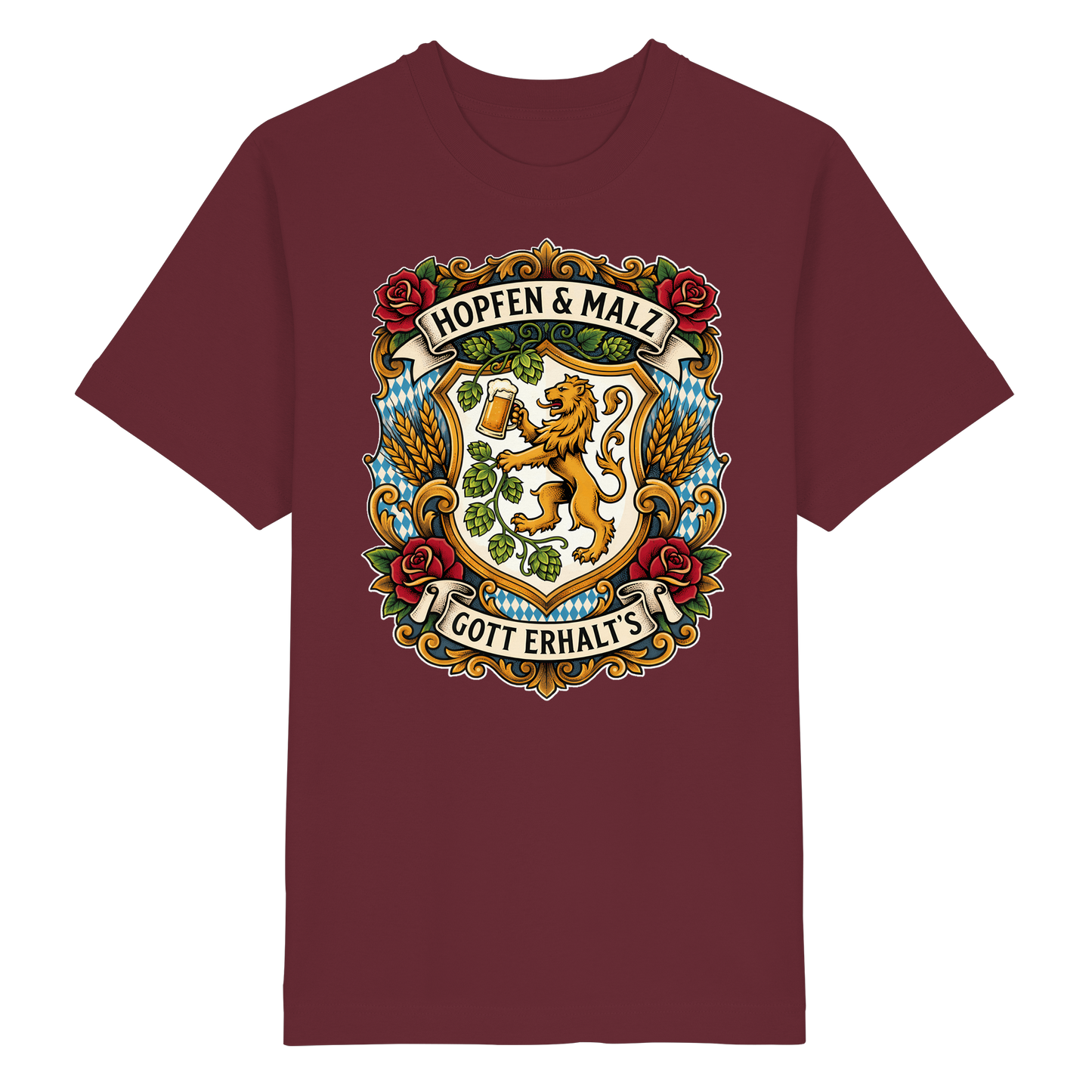 HOPFEN & MALZ - GOTT ERHALT`S - Heavy Oversized Organic Shirt - BayrischerHumor