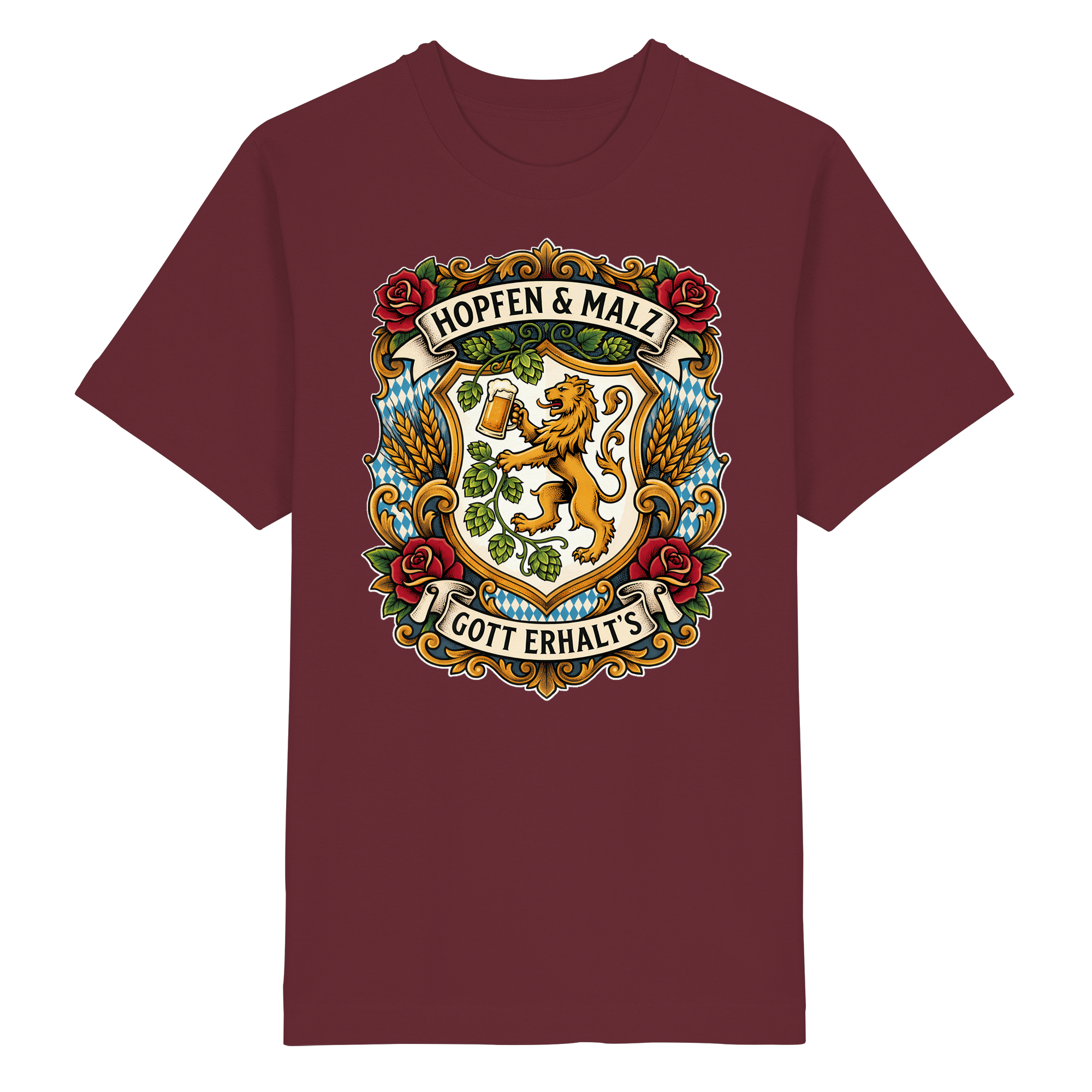HOPFEN & MALZ - GOTT ERHALT`S - Heavy Oversized Organic Shirt - BayrischerHumor