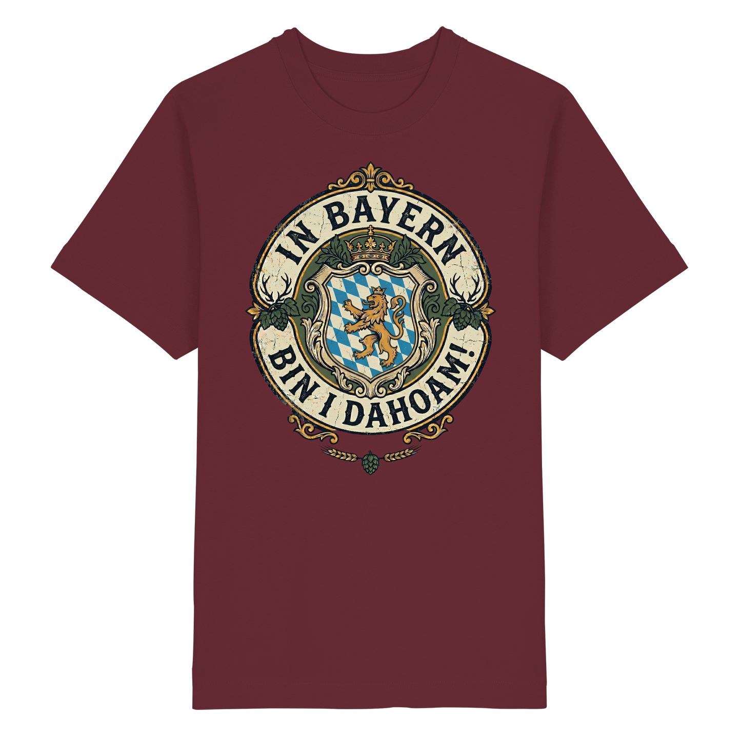 IN BAYERN BIN I DAHOAM! - Heavy Oversized Organic Shirt - BayrischerHumor