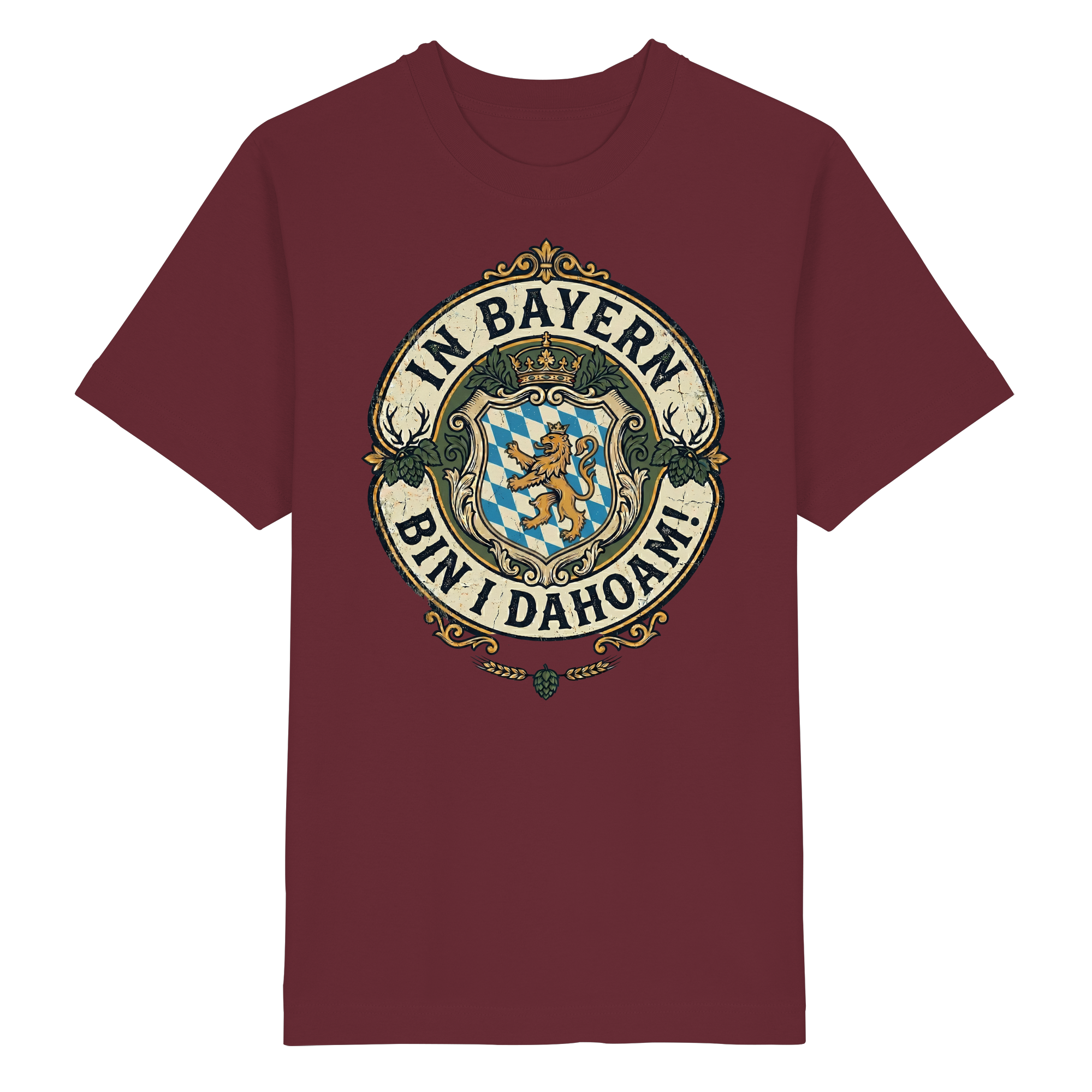 IN BAYERN BIN I DAHOAM! - Heavy Oversized Organic Shirt - BayrischerHumor