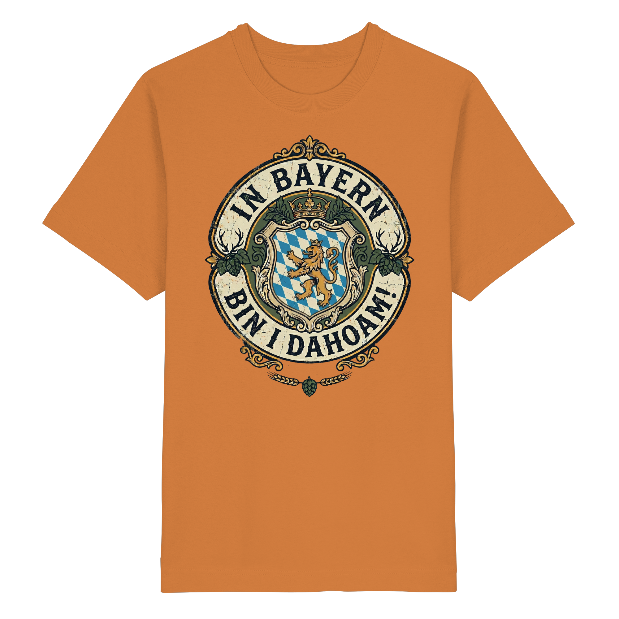 IN BAYERN BIN I DAHOAM! - Heavy Oversized Organic Shirt - BayrischerHumor