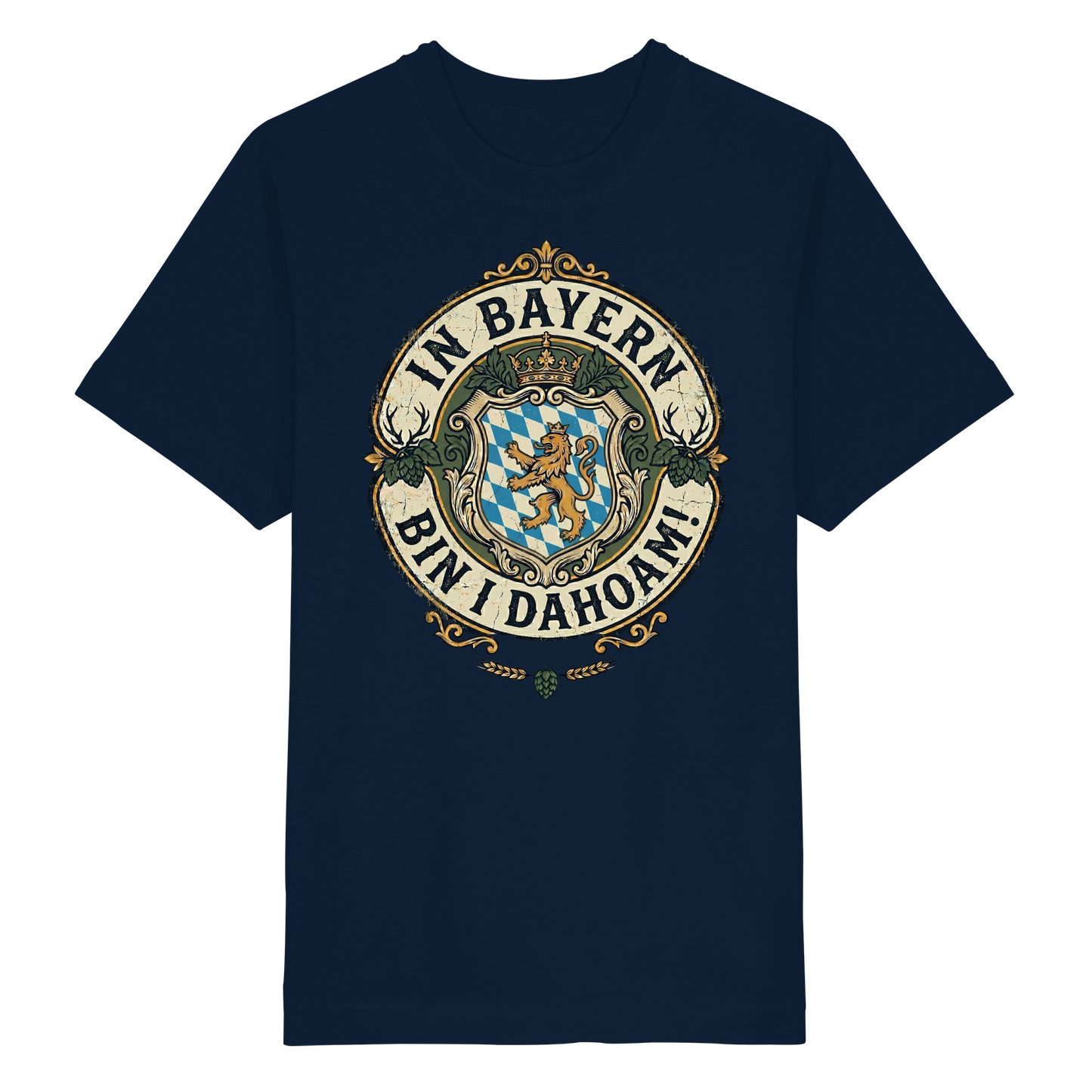 IN BAYERN BIN I DAHOAM! - Heavy Oversized Organic Shirt - BayrischerHumor