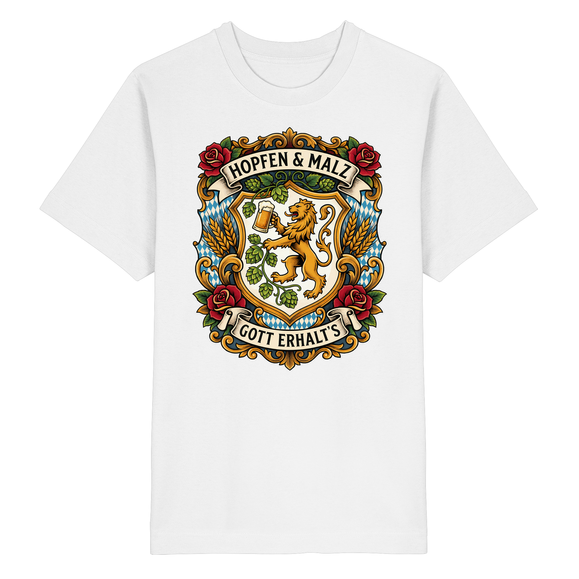 HOPFEN & MALZ - GOTT ERHALT`S - Heavy Oversized Organic Shirt - BayrischerHumor