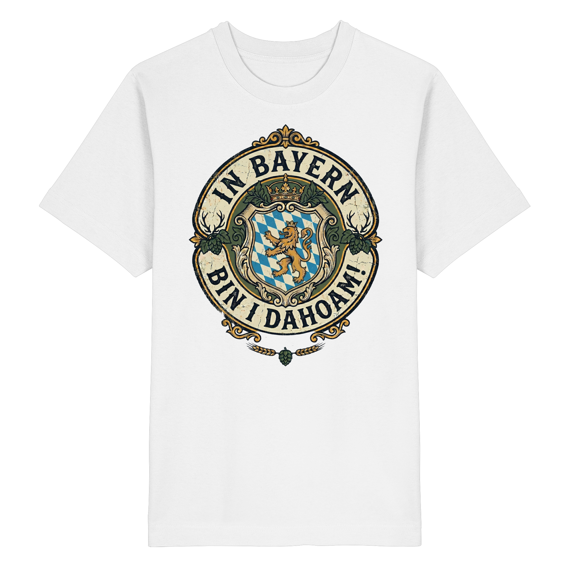IN BAYERN BIN I DAHOAM! - Heavy Oversized Organic Shirt - BayrischerHumor