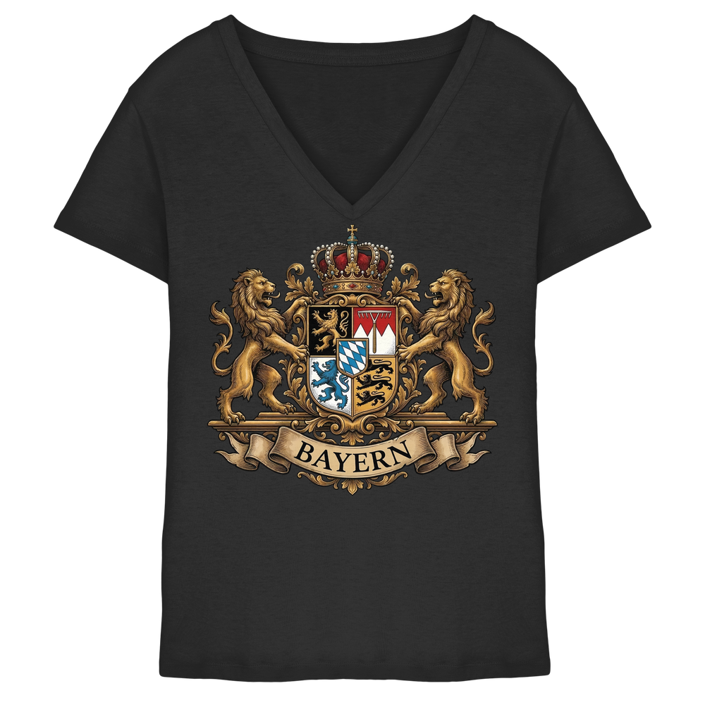 BAYERN - Ladies V-Neck Shirt - BayrischerHumor