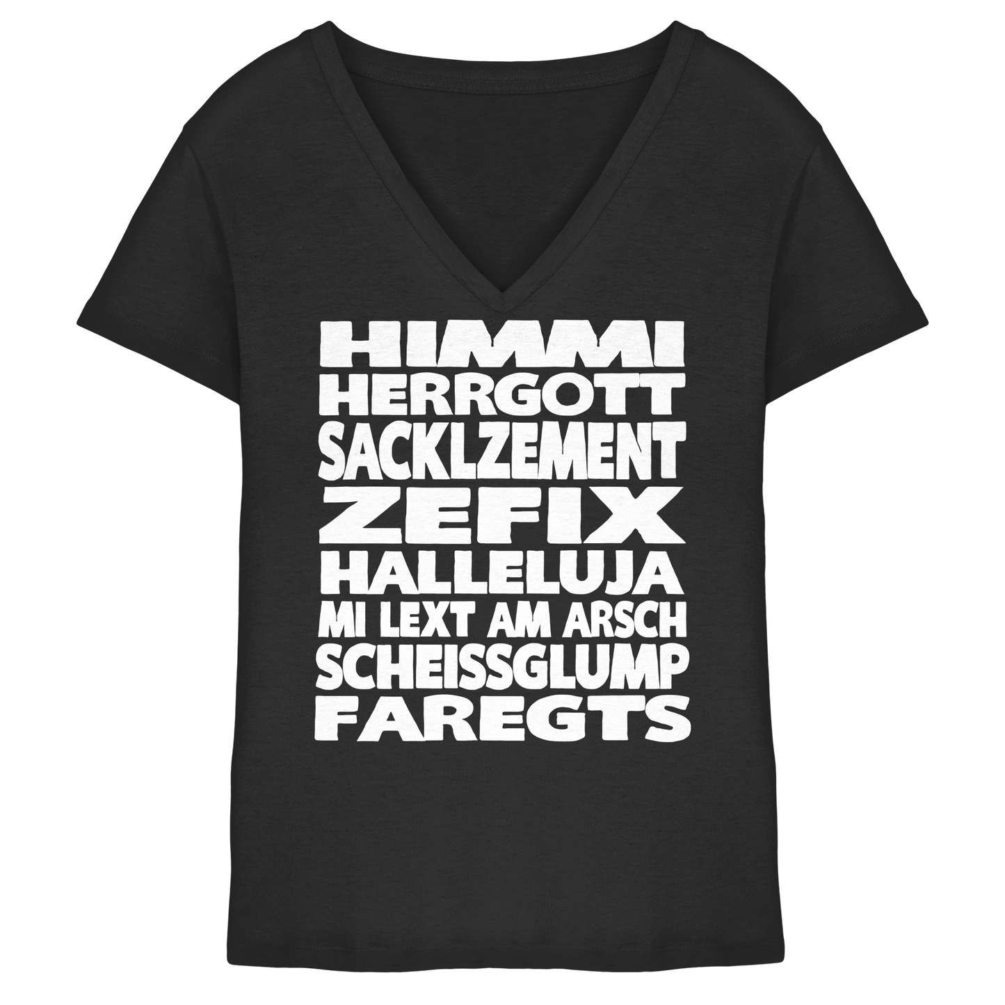 HIMMI HERRGOTT - Ladies V-Neck Shirt - BayrischerHumor