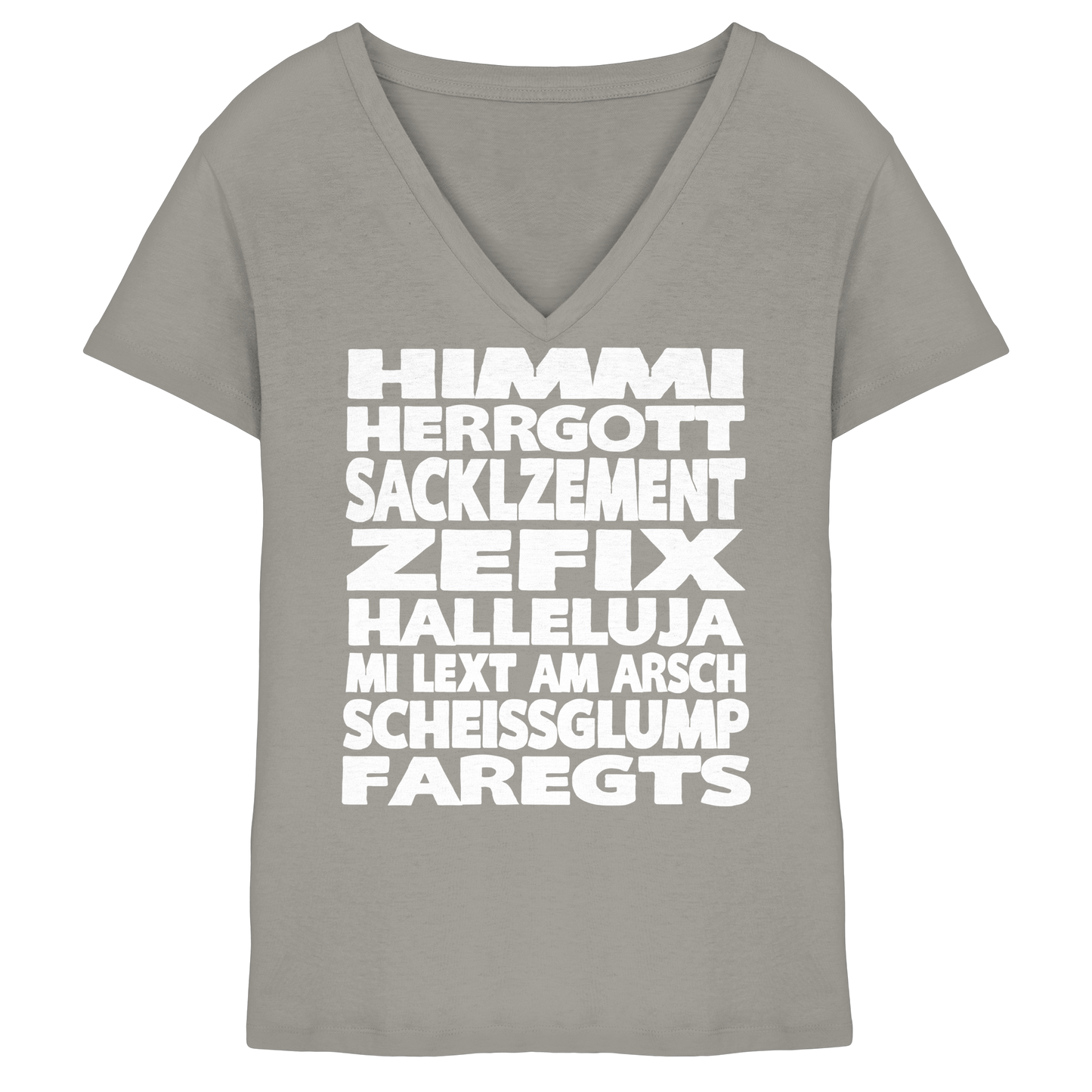 HIMMI HERRGOTT - Ladies V-Neck Shirt - BayrischerHumor