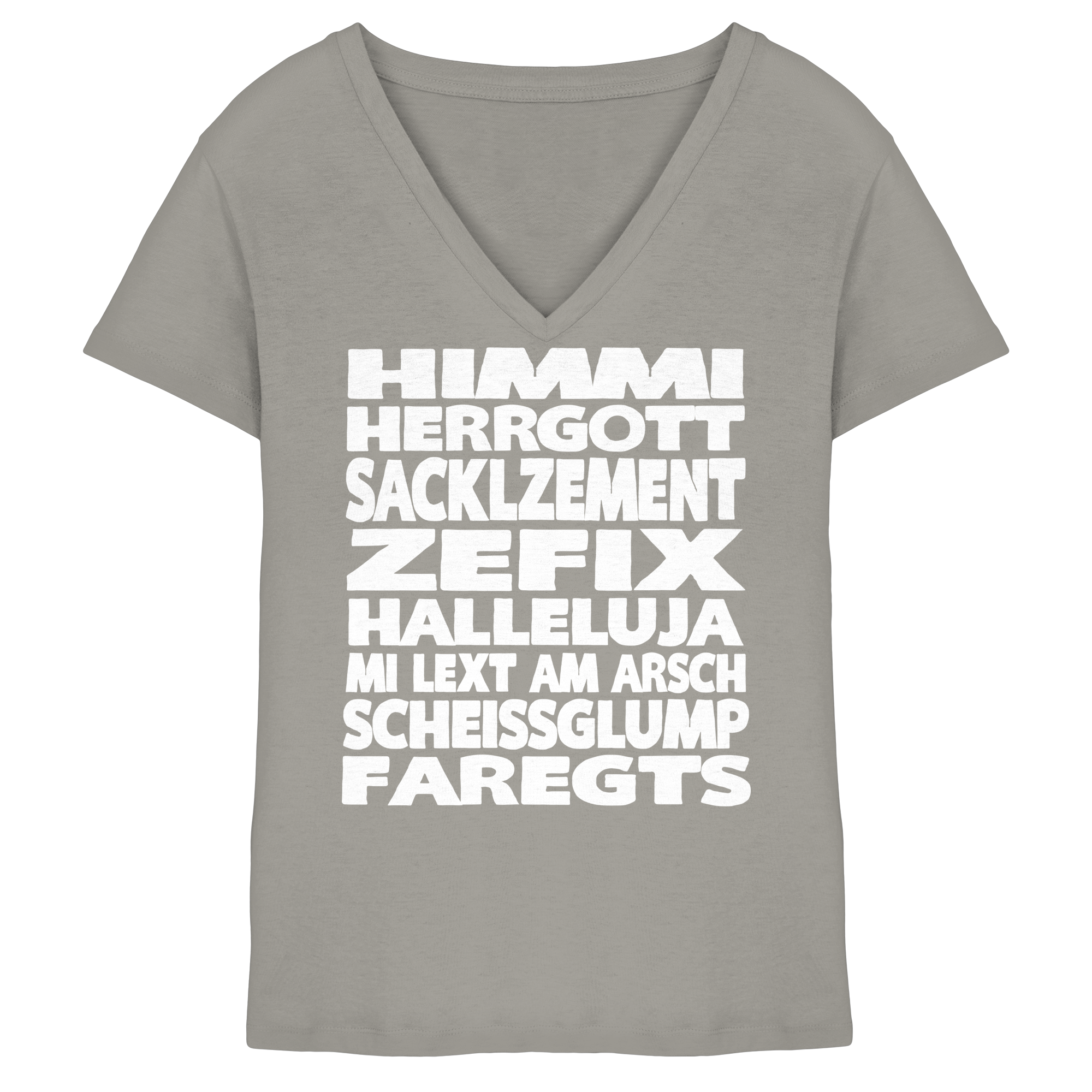 HIMMI HERRGOTT - Ladies V-Neck Shirt - BayrischerHumor