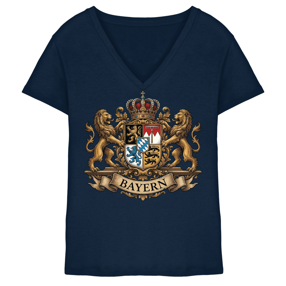 BAYERN - Ladies V-Neck Shirt - BayrischerHumor