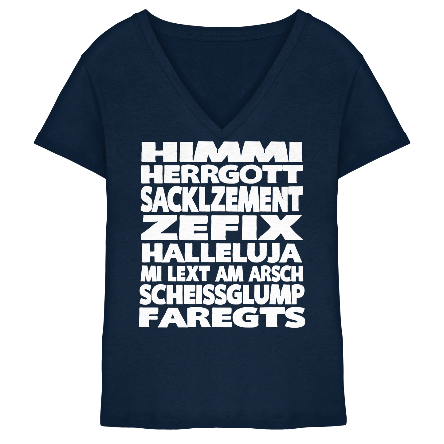 HIMMI HERRGOTT - Ladies V-Neck Shirt - BayrischerHumor