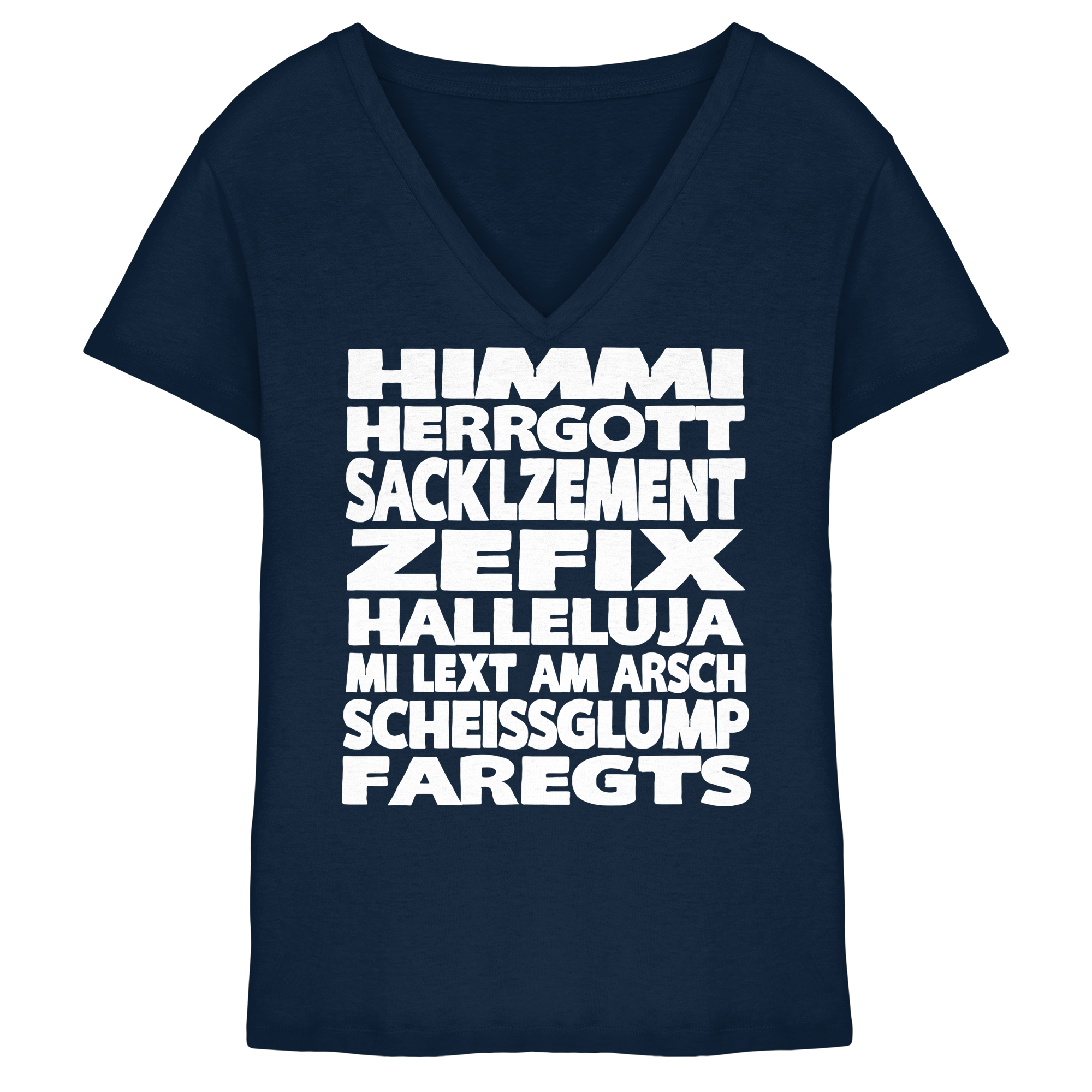 HIMMI HERRGOTT - Ladies V-Neck Shirt - BayrischerHumor