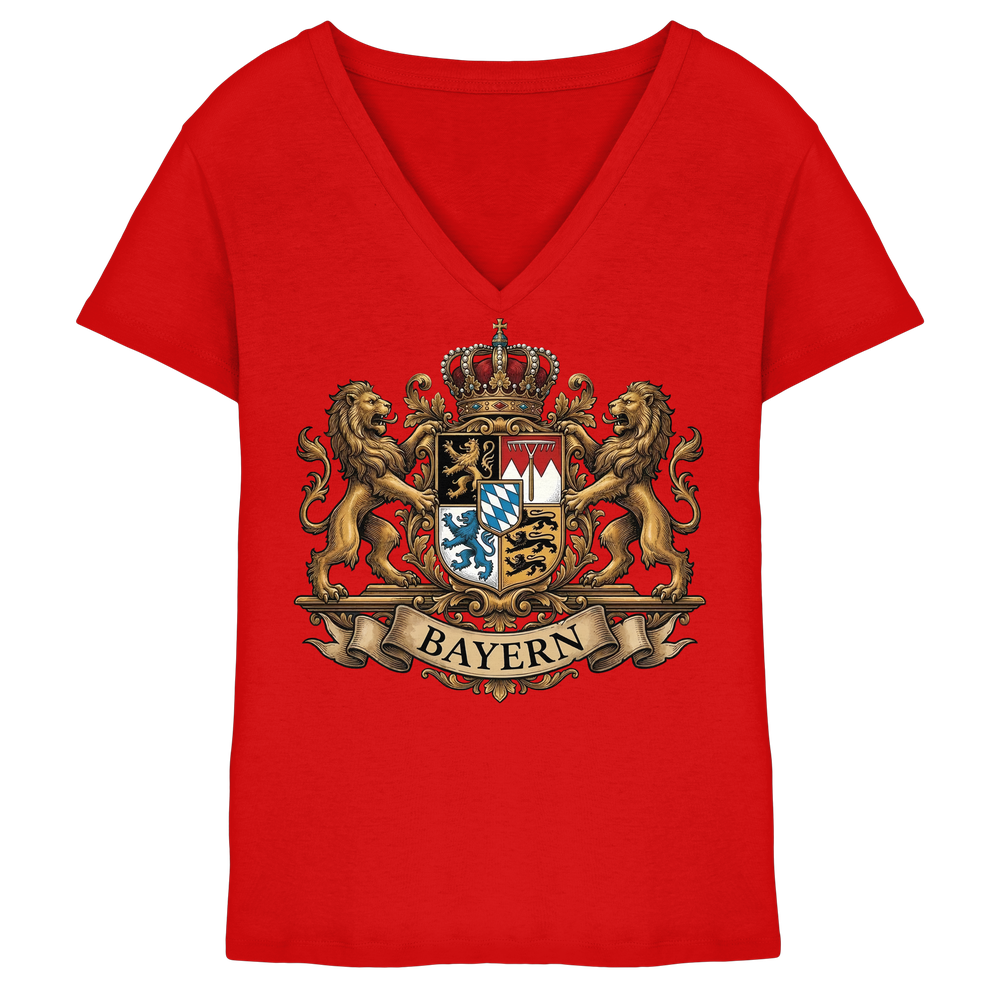 BAYERN - Ladies V-Neck Shirt - BayrischerHumor