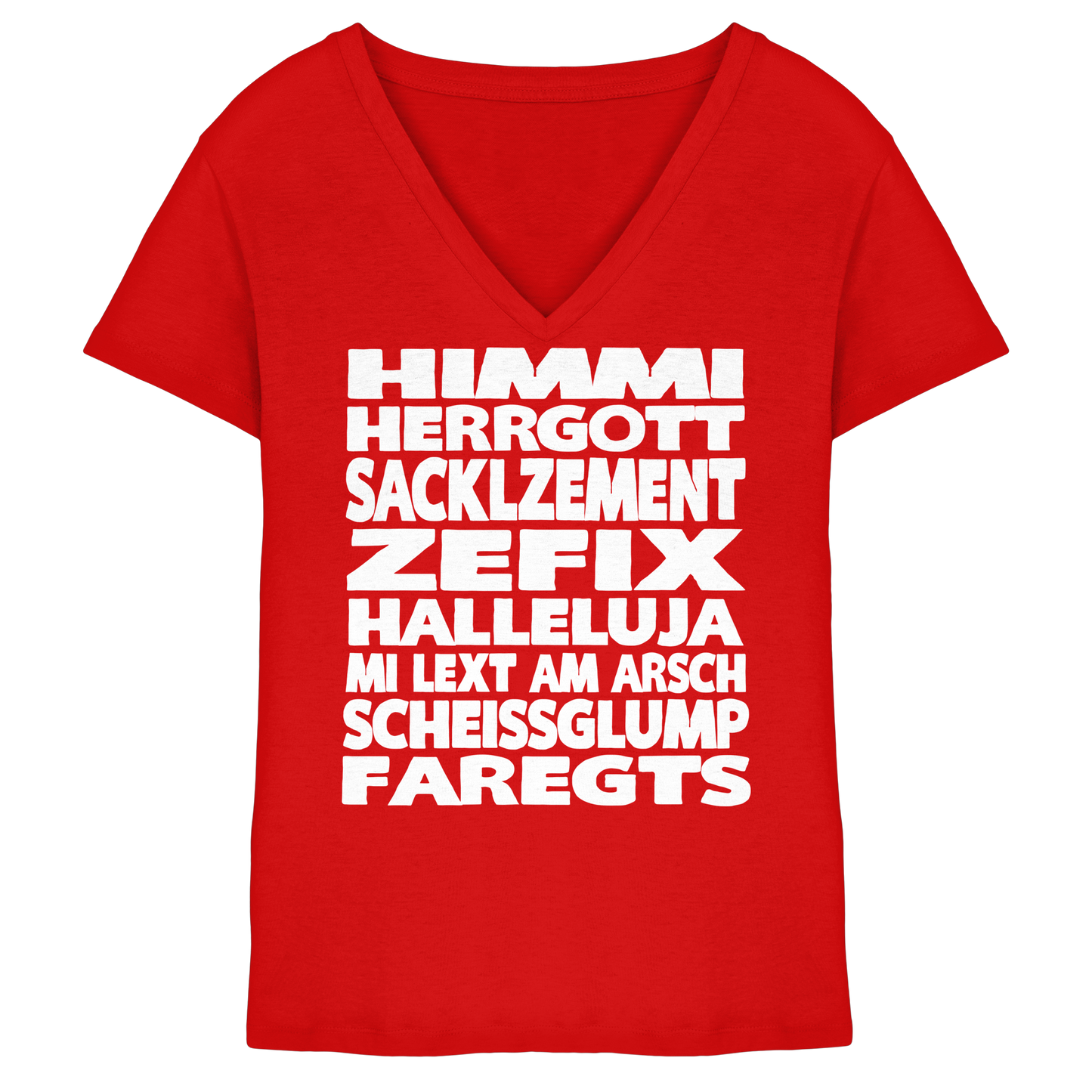 HIMMI HERRGOTT - Ladies V-Neck Shirt - BayrischerHumor