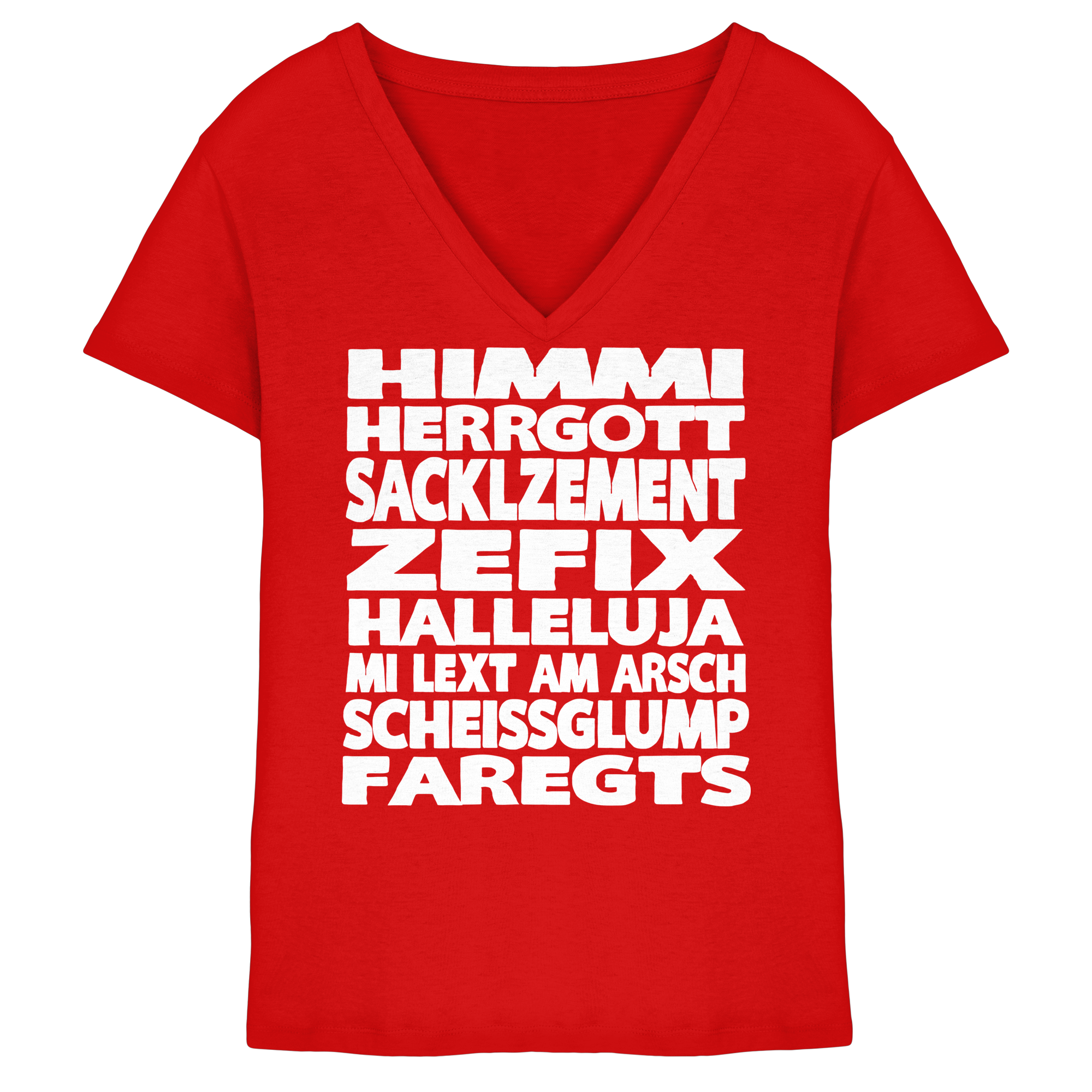 HIMMI HERRGOTT - Ladies V-Neck Shirt - BayrischerHumor