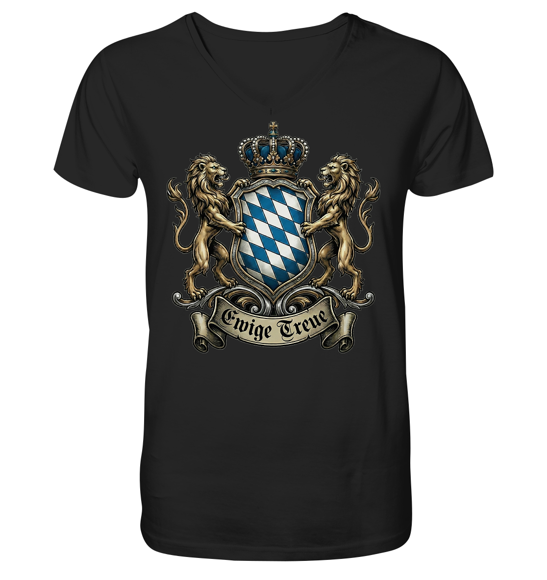 EWIGE TREUE - Mens Organic V-Neck Shirt - BayrischerHumor