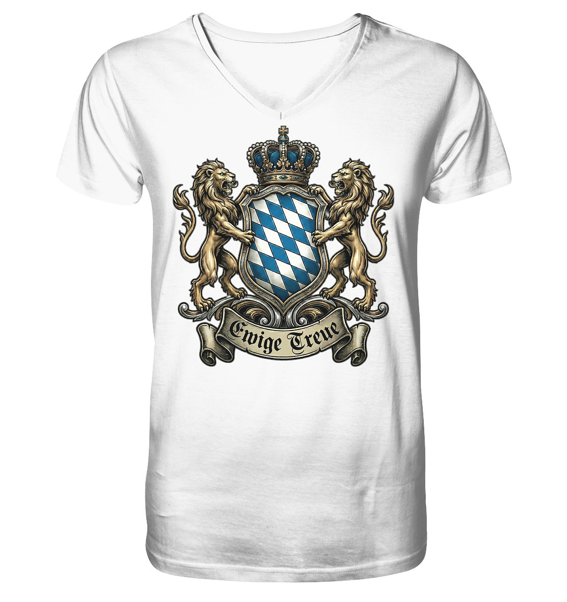 EWIGE TREUE - Mens Organic V-Neck Shirt - BayrischerHumor