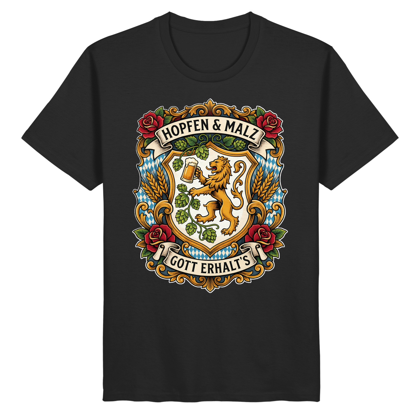 HOPFEN & MALZ - GOTT ERHALT`S - Organic Basic Shirt - BayrischerHumor