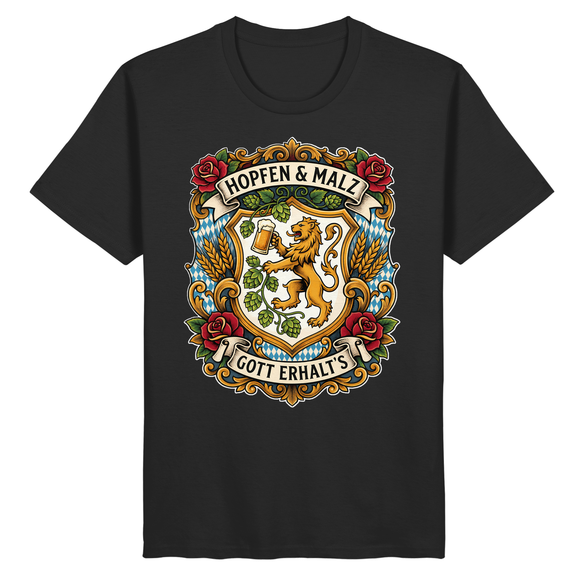 HOPFEN & MALZ - GOTT ERHALT`S - Organic Basic Shirt - BayrischerHumor