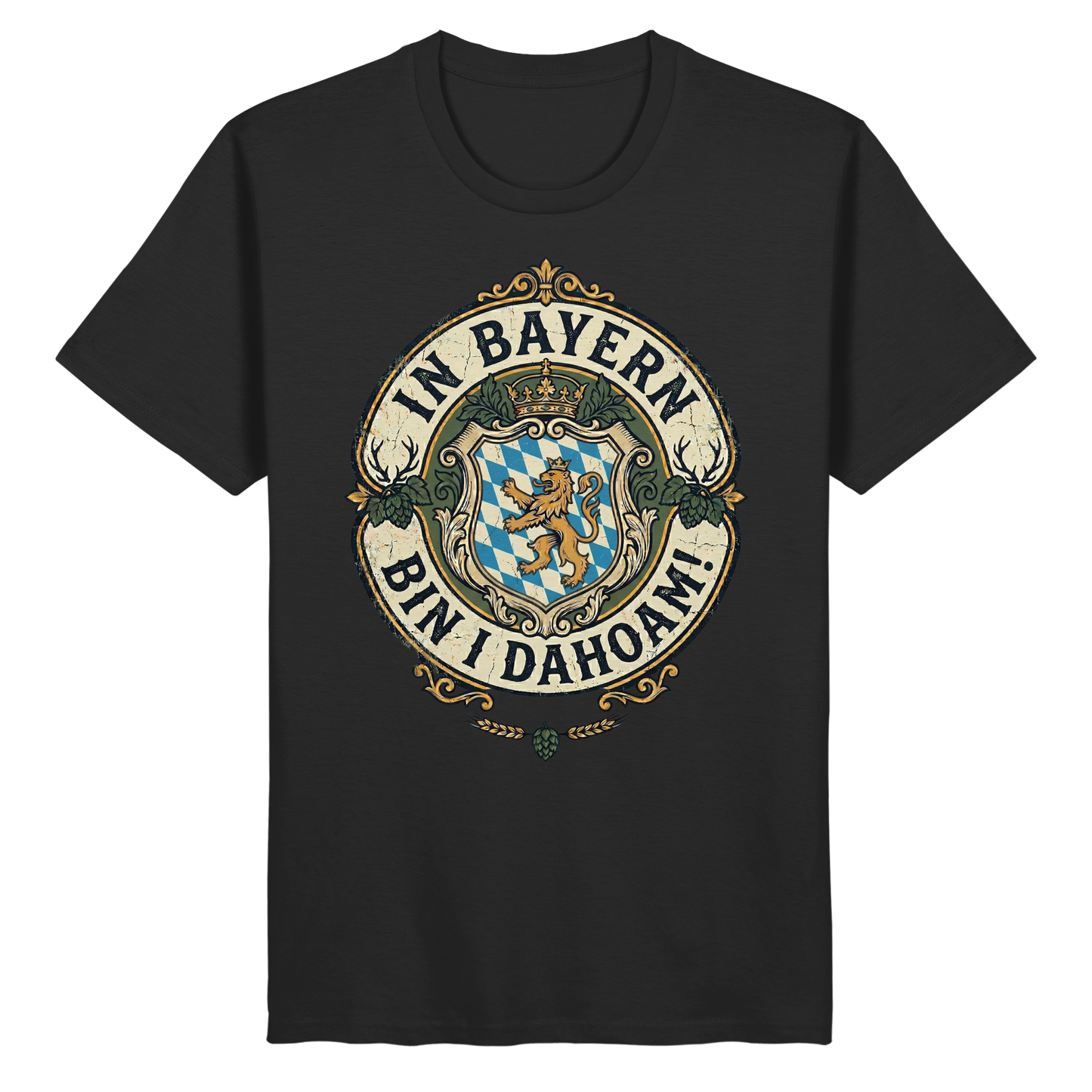 IN BAYERN BIN I DAHOAM! - Organic Basic Shirt - BayrischerHumor
