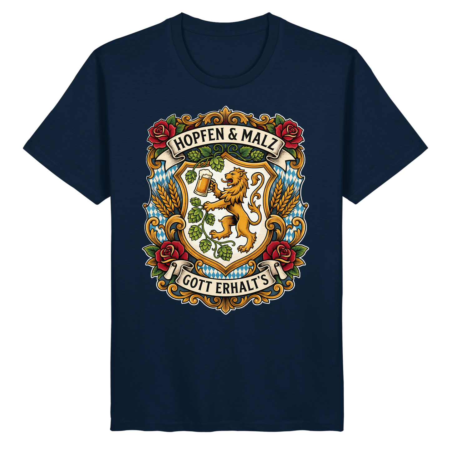 HOPFEN & MALZ - GOTT ERHALT`S - Organic Basic Shirt - BayrischerHumor