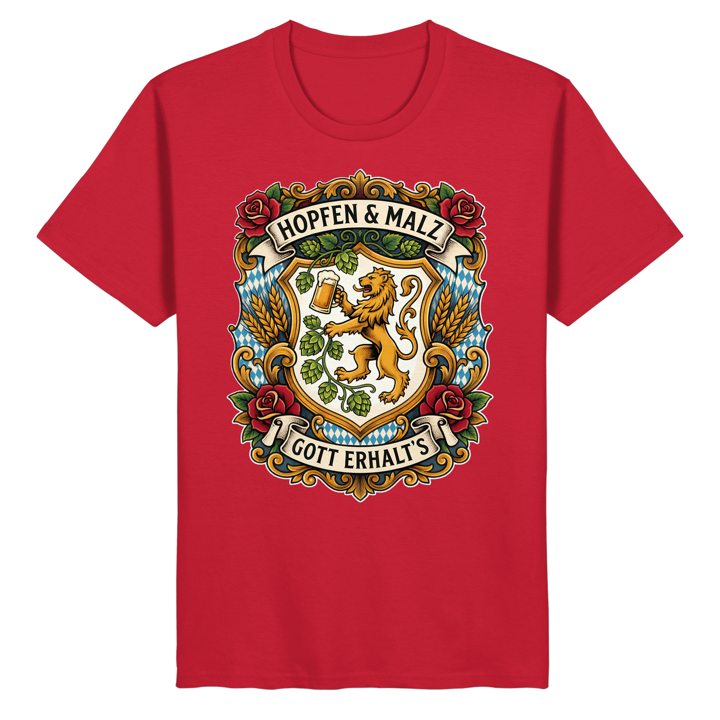 HOPFEN & MALZ - GOTT ERHALT`S - Organic Basic Shirt - BayrischerHumor