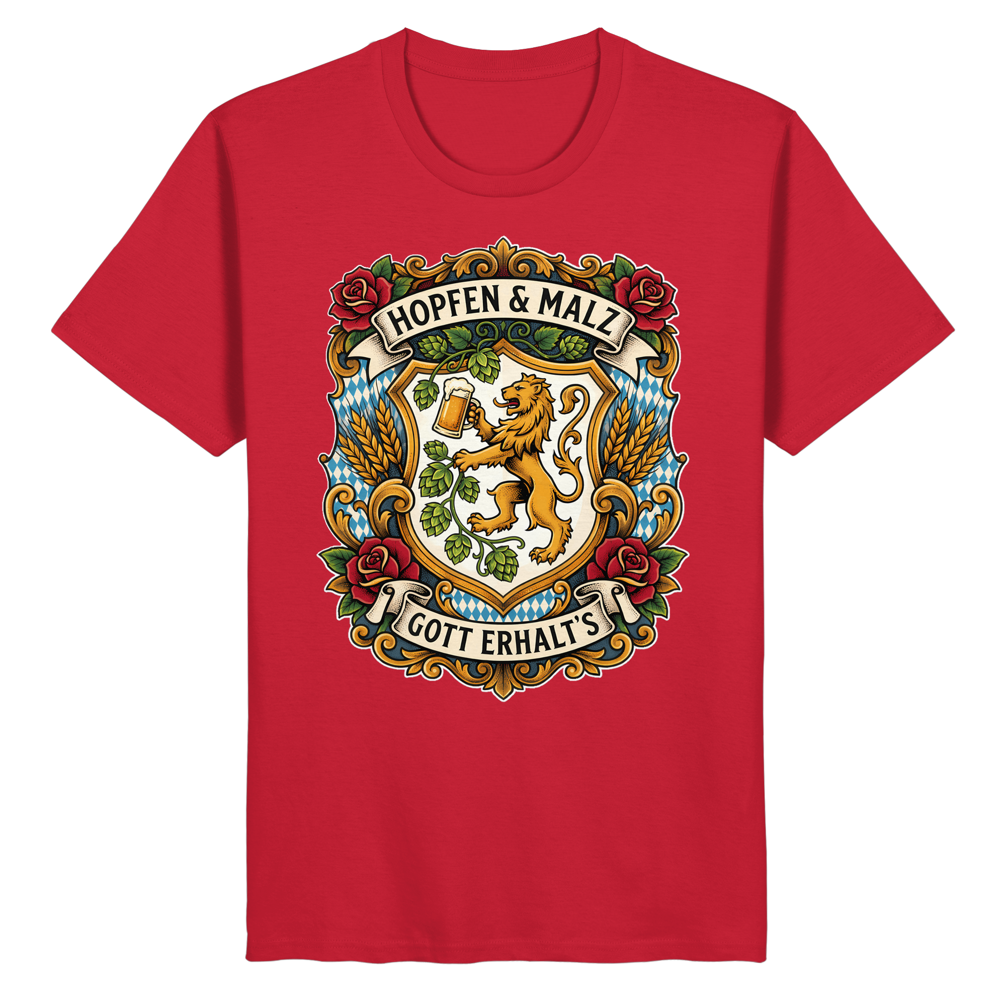 HOPFEN & MALZ - GOTT ERHALT`S - Organic Basic Shirt - BayrischerHumor