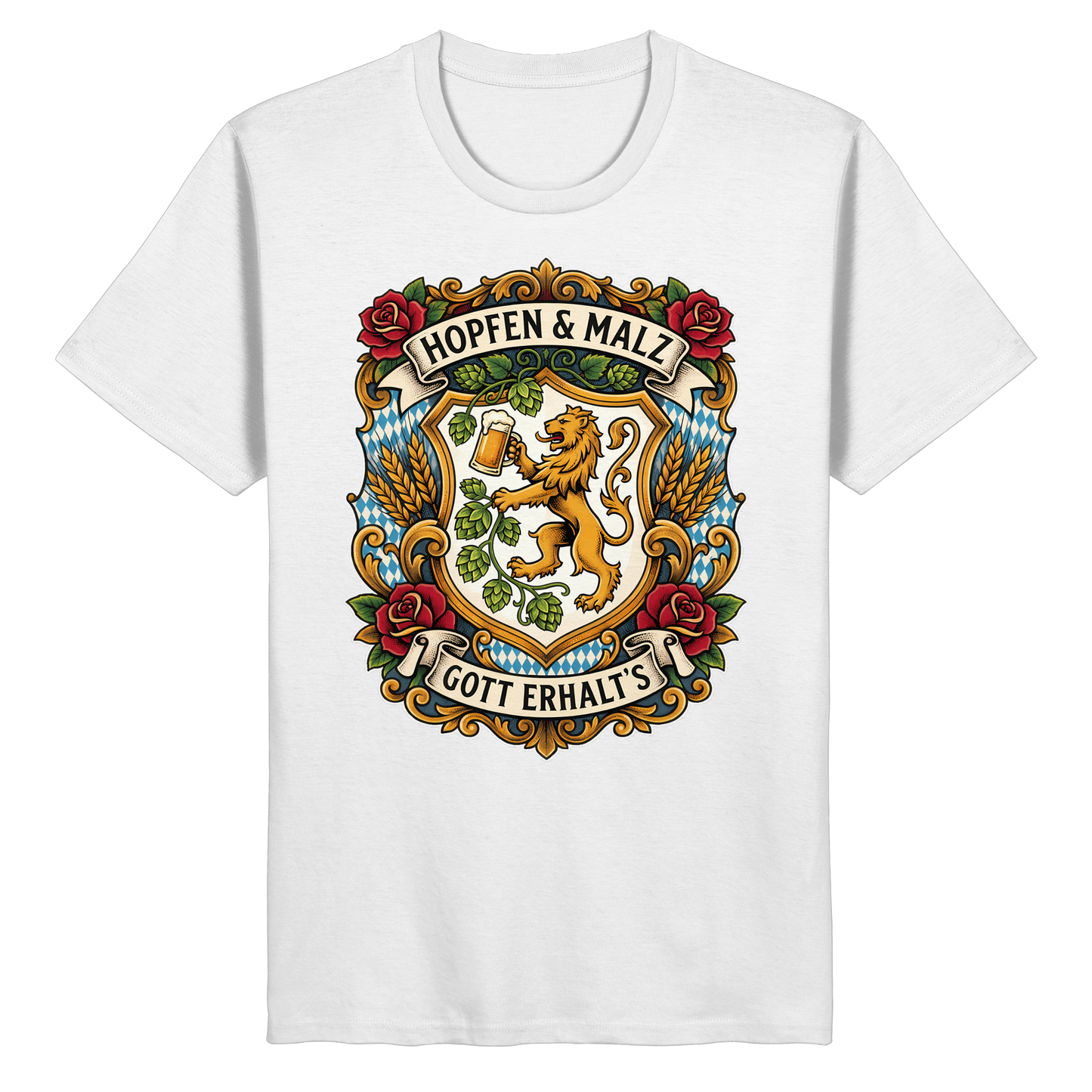 HOPFEN & MALZ - GOTT ERHALT`S - Organic Basic Shirt - BayrischerHumor