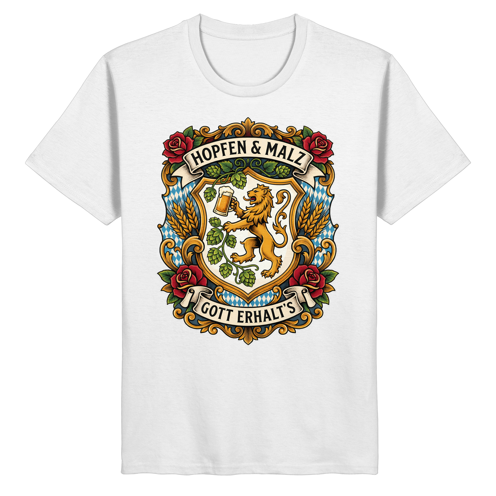 HOPFEN & MALZ - GOTT ERHALT`S - Organic Basic Shirt - BayrischerHumor