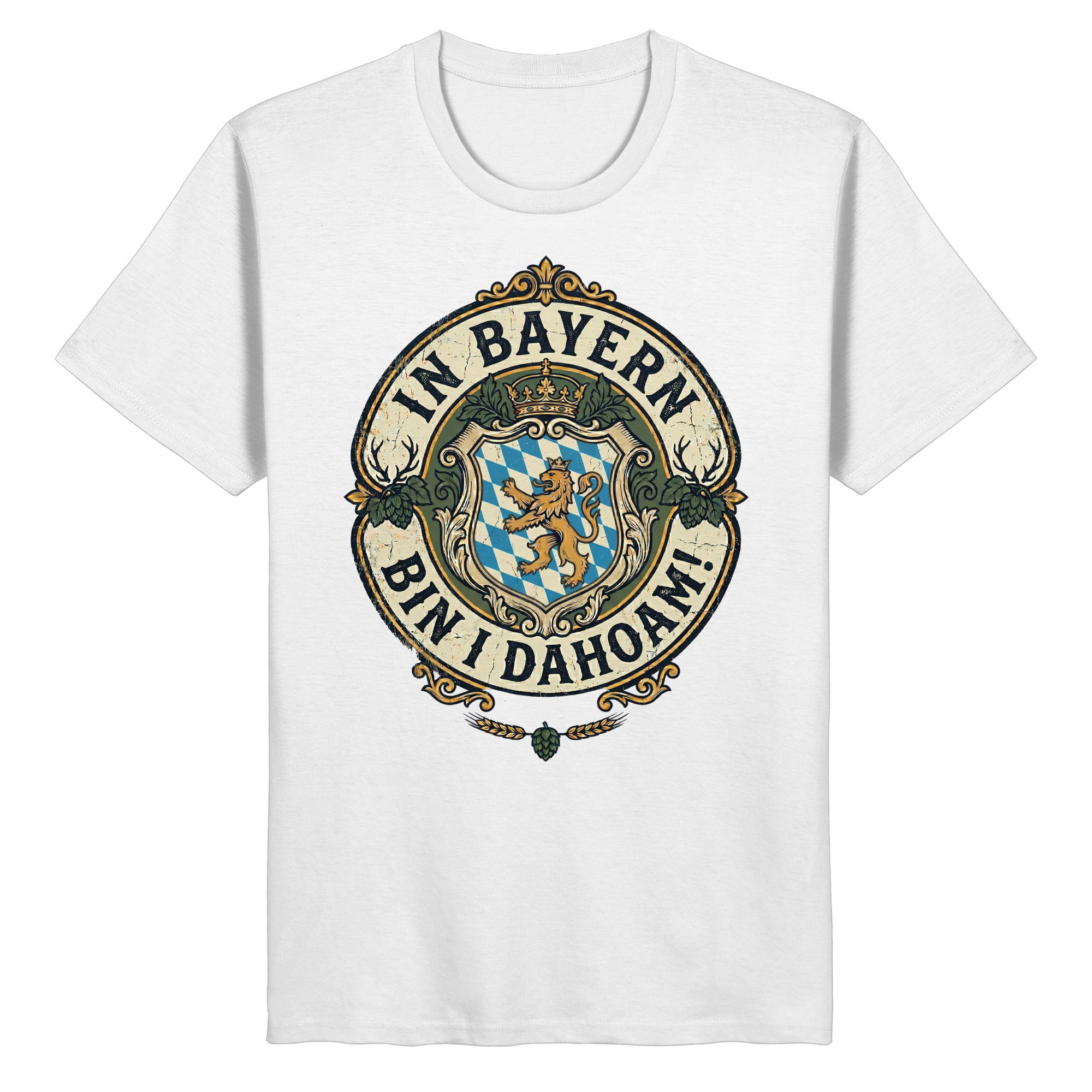 IN BAYERN BIN I DAHOAM! - Organic Basic Shirt - BayrischerHumor