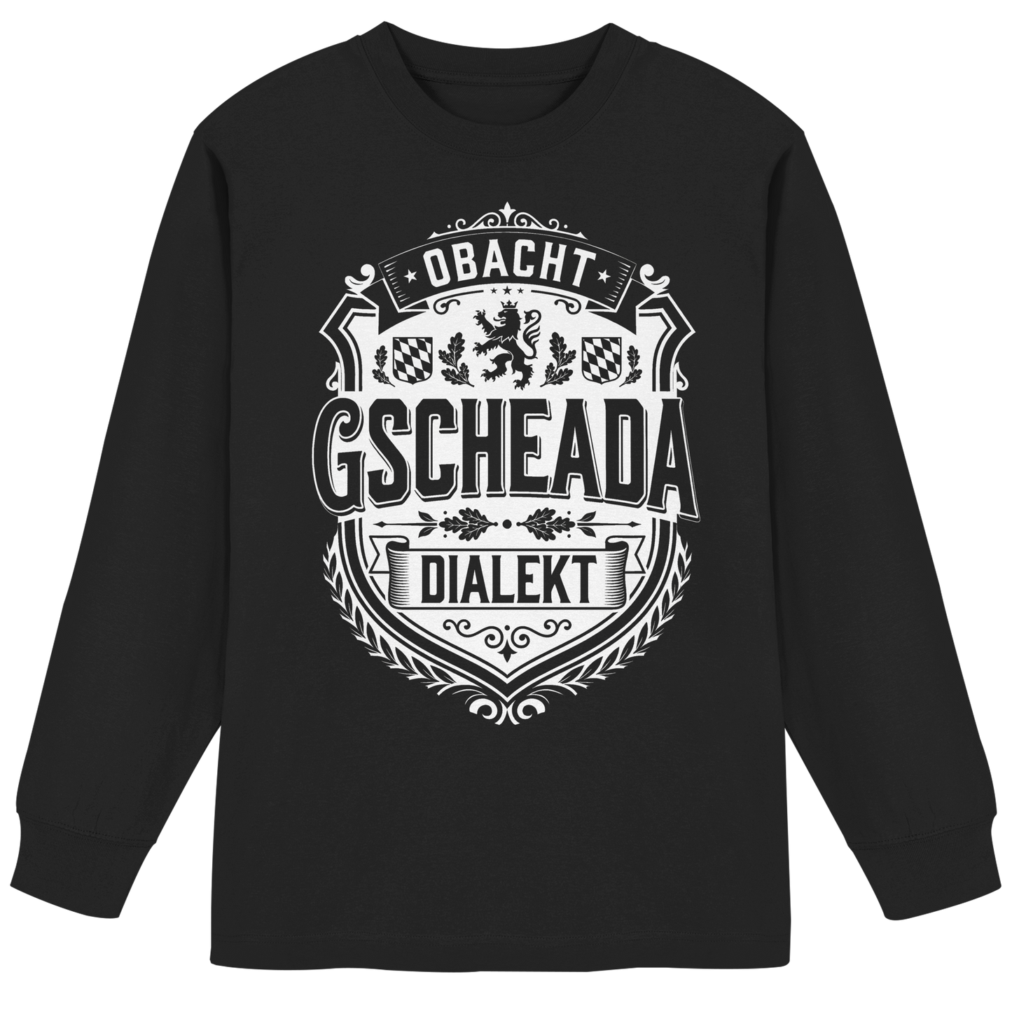 OBACHT GSCHEADA DIALEKT - Organic Heavy Oversized Longsleeve T-Shirt - BayrischerHumor