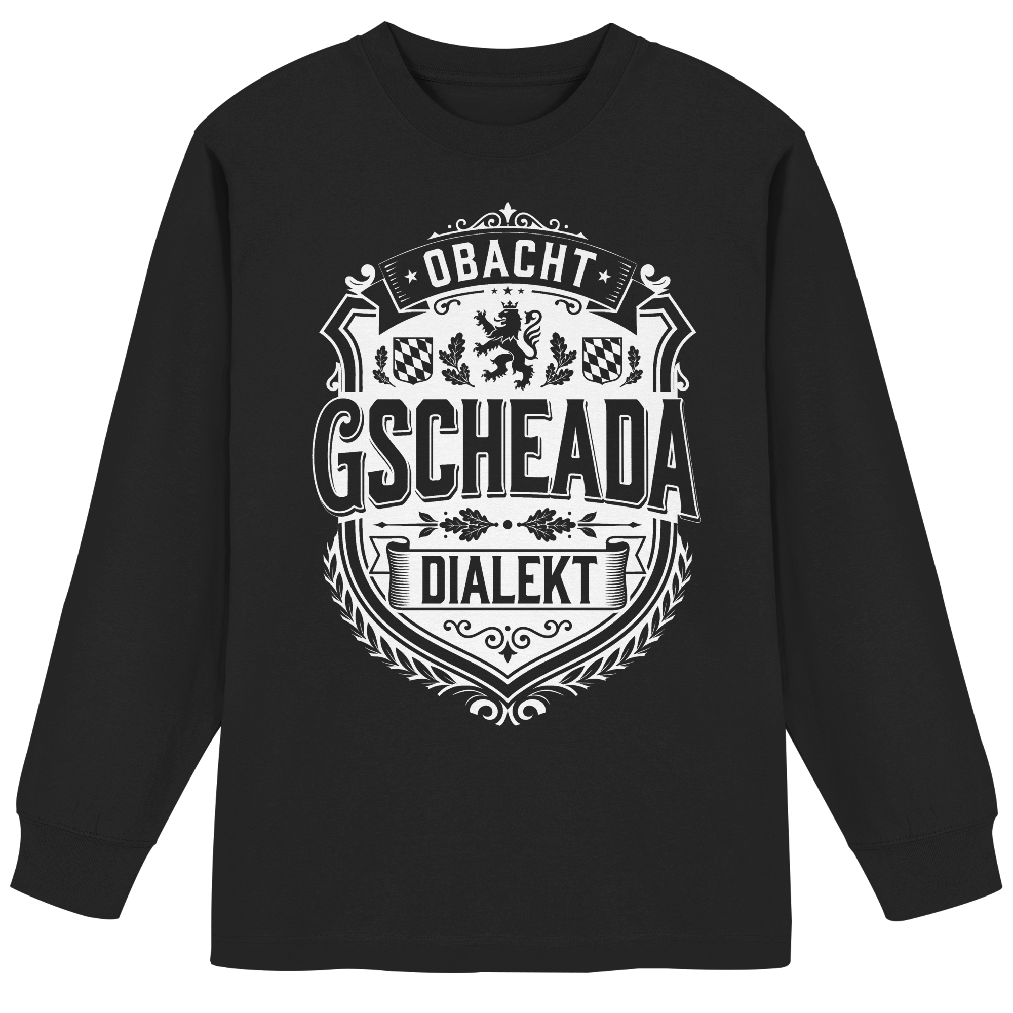 OBACHT GSCHEADA DIALEKT - Organic Heavy Oversized Longsleeve T-Shirt - BayrischerHumor