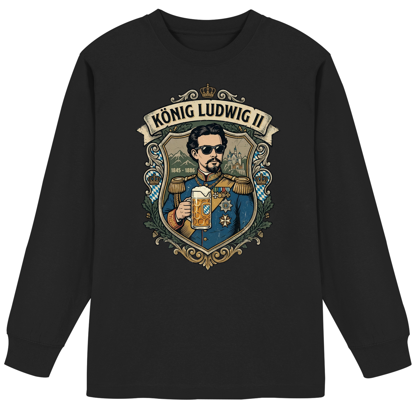KÖNIG LUDWIG II - Organic Heavy Oversized Longsleeve T-Shirt - BayrischerHumor