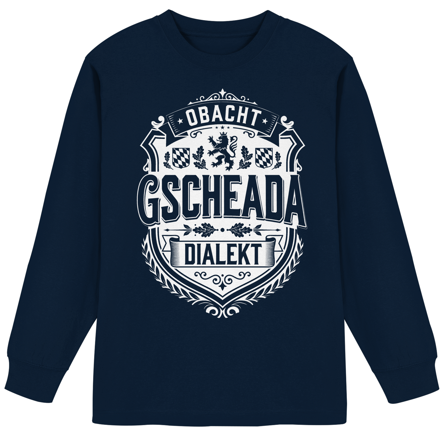 OBACHT GSCHEADA DIALEKT - Organic Heavy Oversized Longsleeve T-Shirt - BayrischerHumor