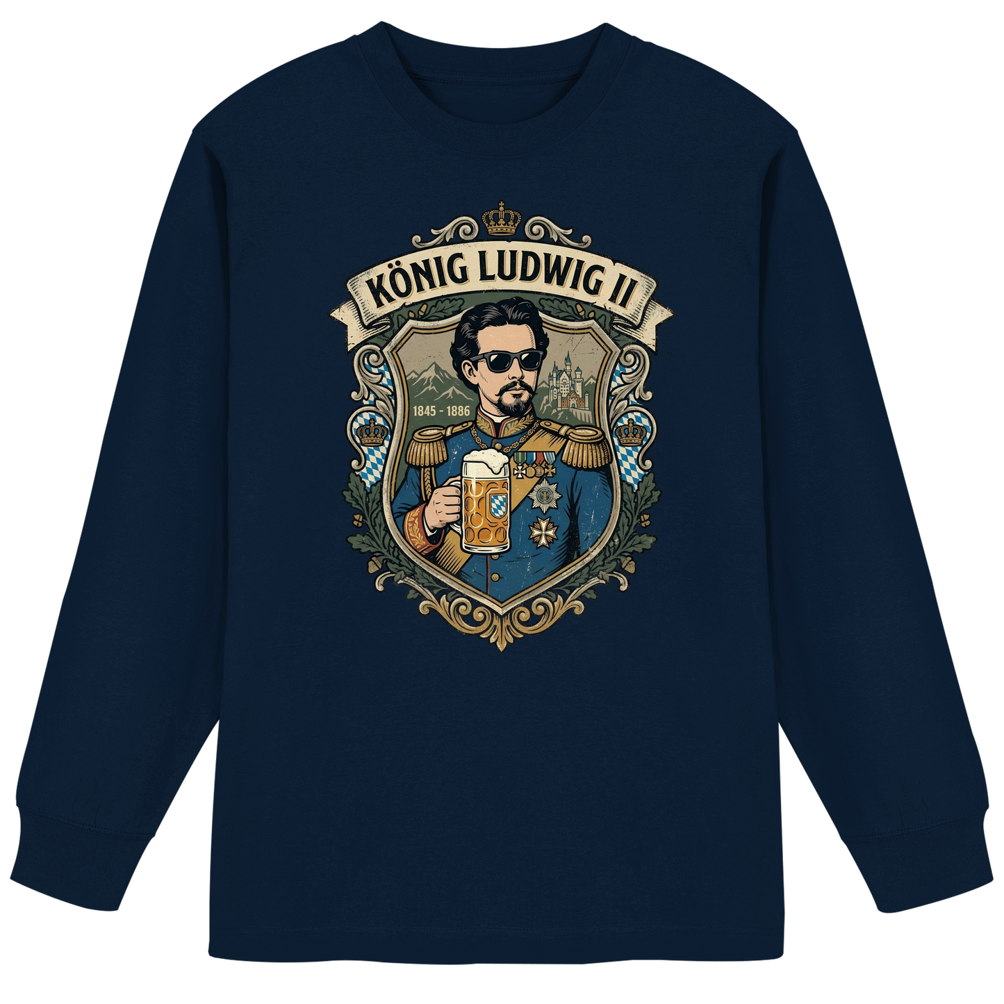 KÖNIG LUDWIG II - Organic Heavy Oversized Longsleeve T-Shirt - BayrischerHumor