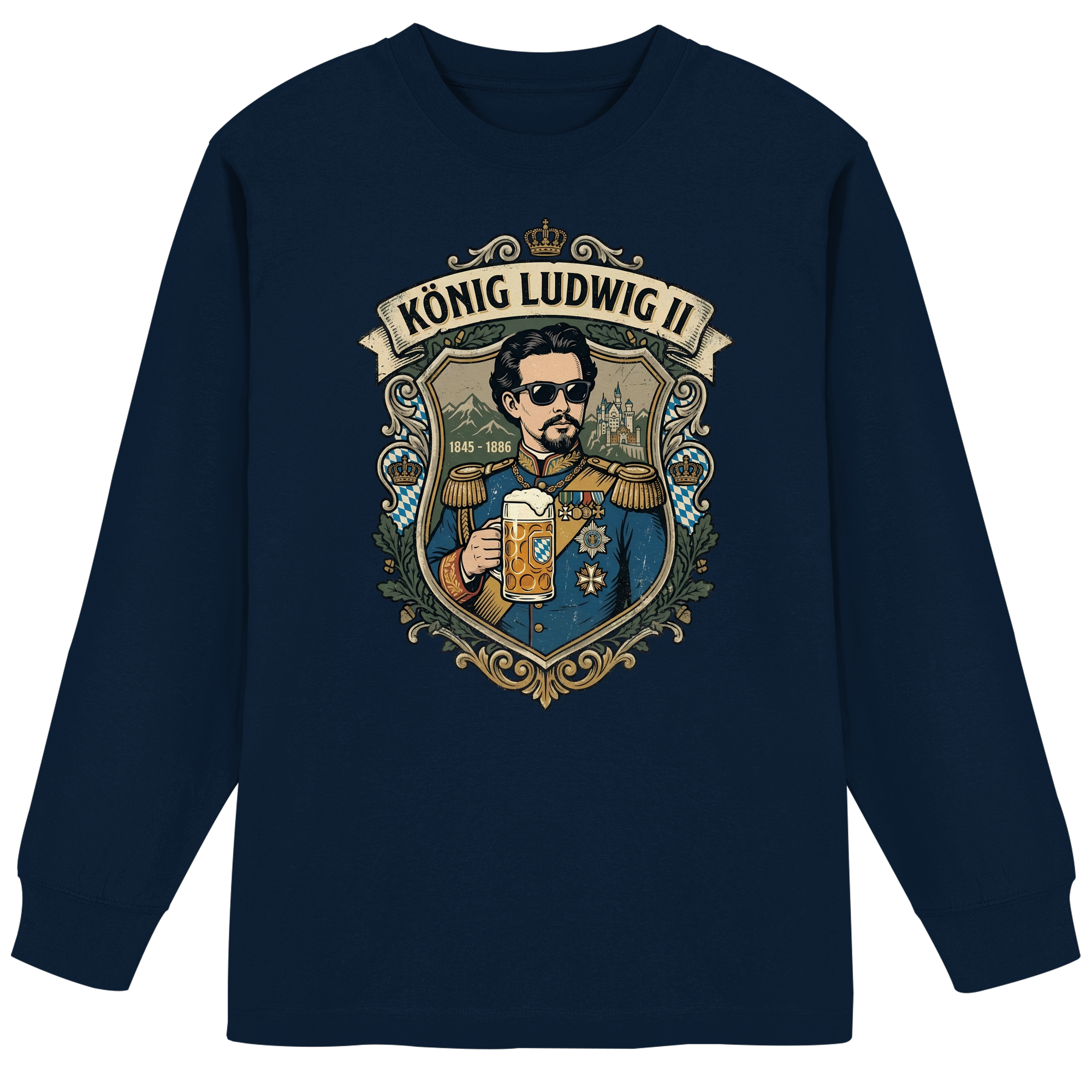 KÖNIG LUDWIG II - Organic Heavy Oversized Longsleeve T-Shirt - BayrischerHumor