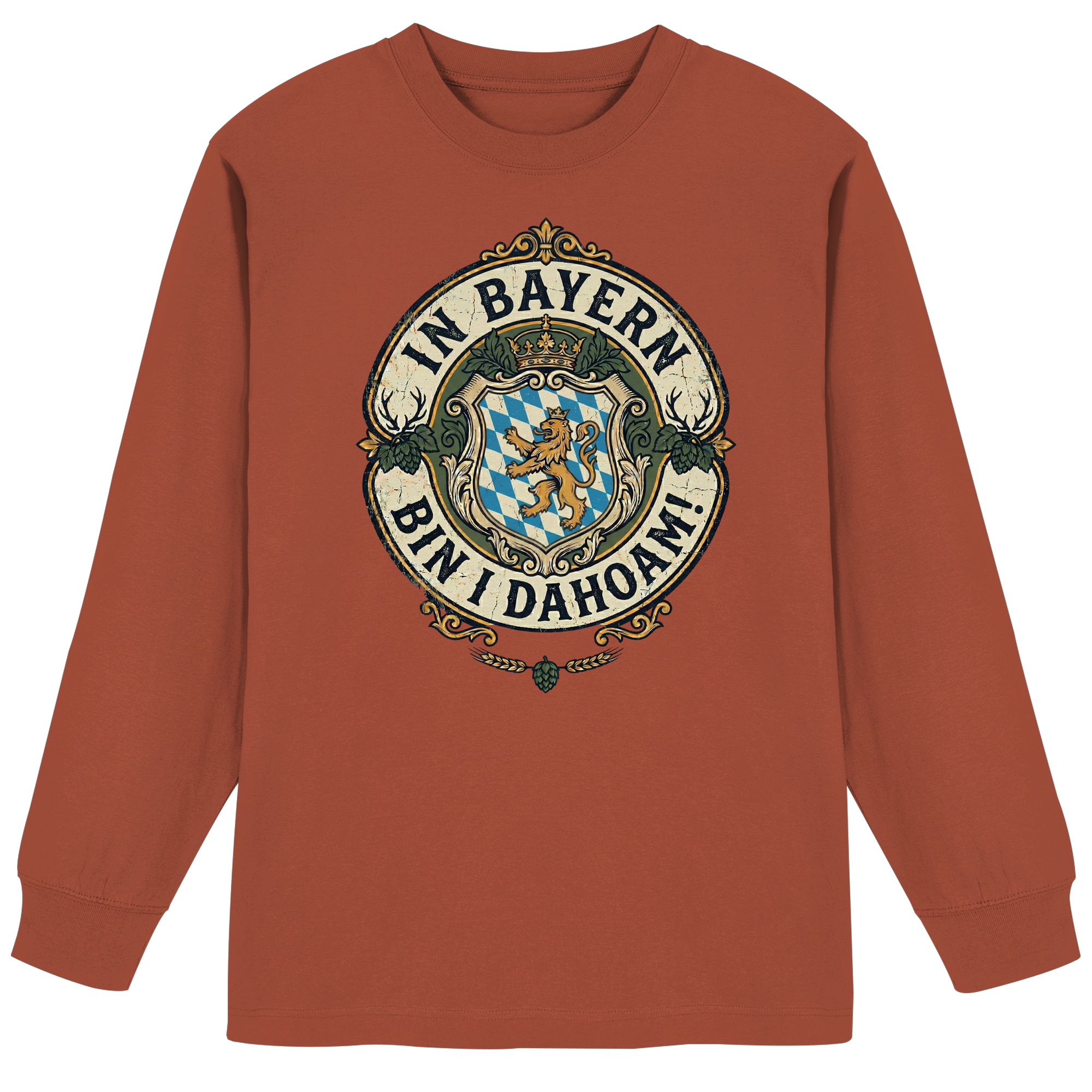 IN BAYERN BIN I DAHOAM! - Organic Heavy Oversized Longsleeve T-Shirt - BayrischerHumor