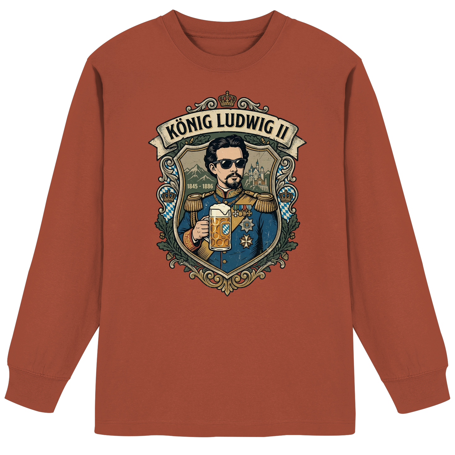 KÖNIG LUDWIG II - Organic Heavy Oversized Longsleeve T-Shirt - BayrischerHumor