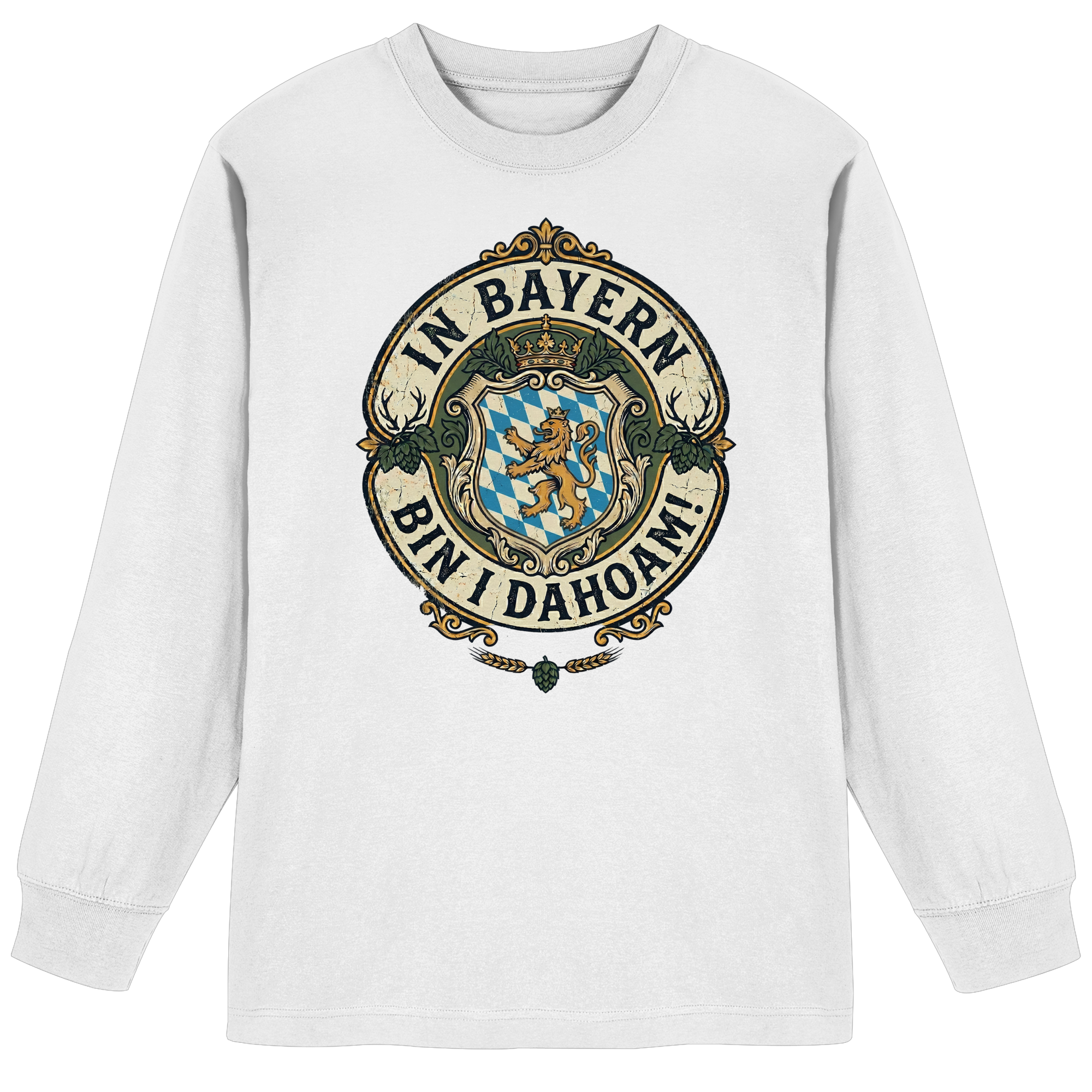 IN BAYERN BIN I DAHOAM! - Organic Heavy Oversized Longsleeve T-Shirt - BayrischerHumor