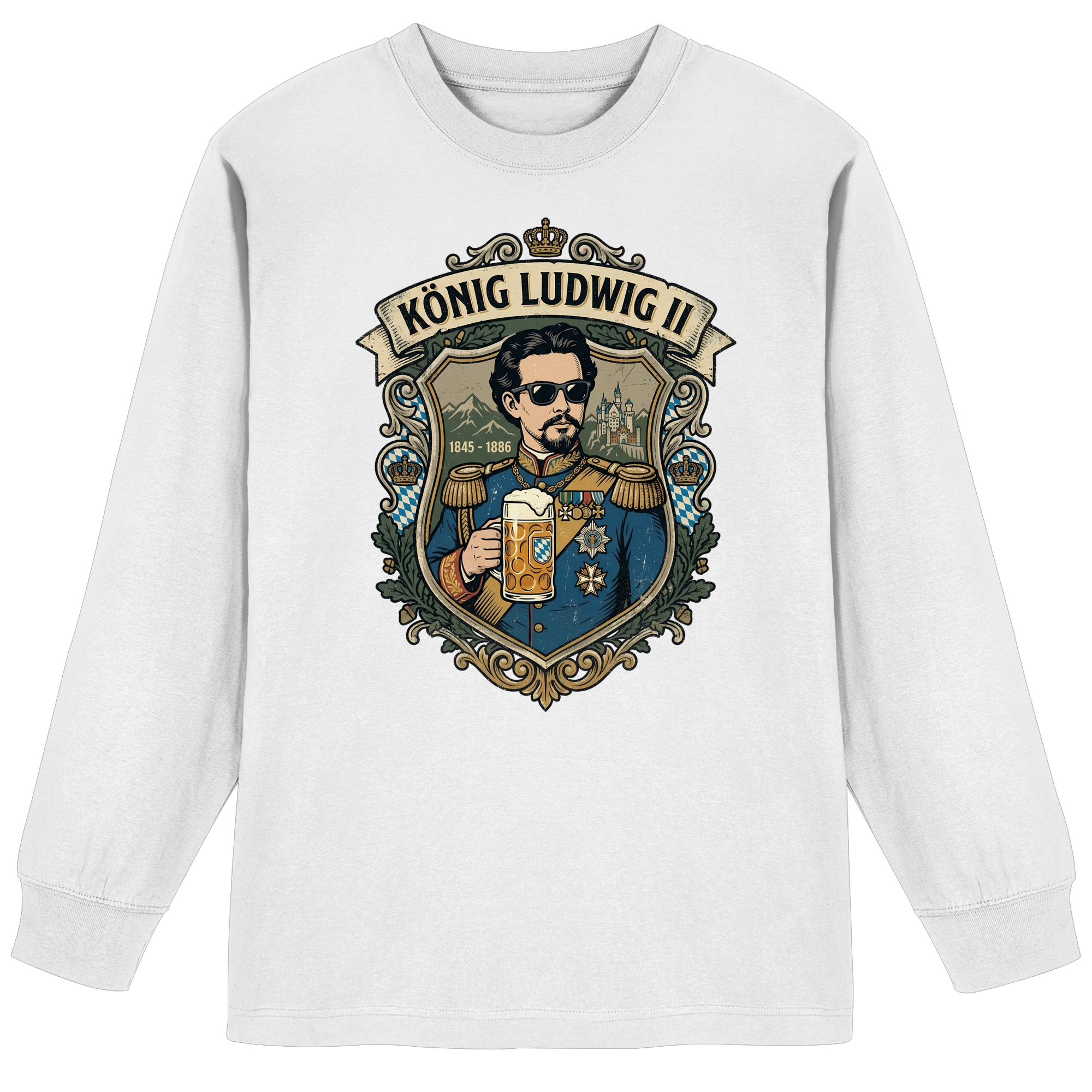 KÖNIG LUDWIG II - Organic Heavy Oversized Longsleeve T-Shirt - BayrischerHumor