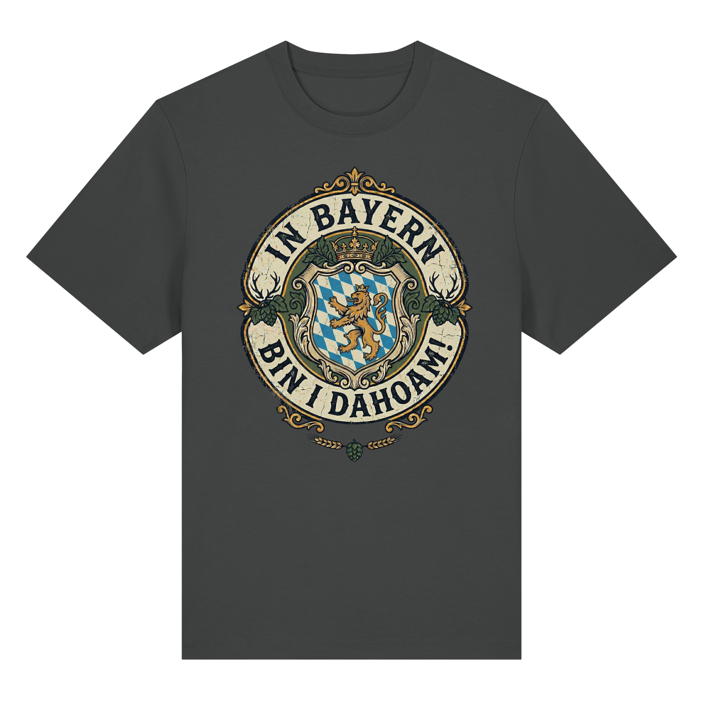 IN BAYERN BIN I DAHOAM! - Organic Heavy Shirt - BayrischerHumor