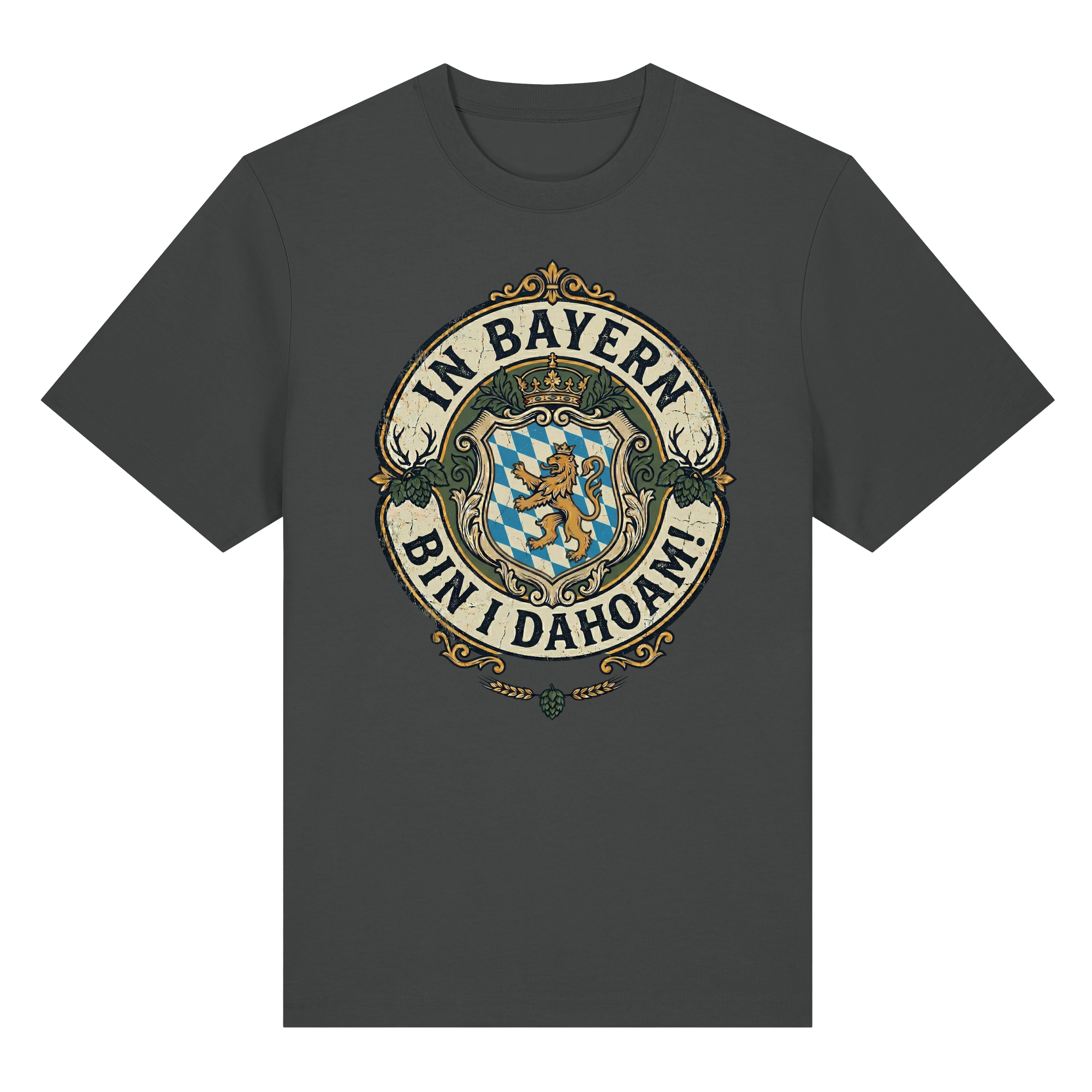 IN BAYERN BIN I DAHOAM! - Organic Heavy Shirt - BayrischerHumor