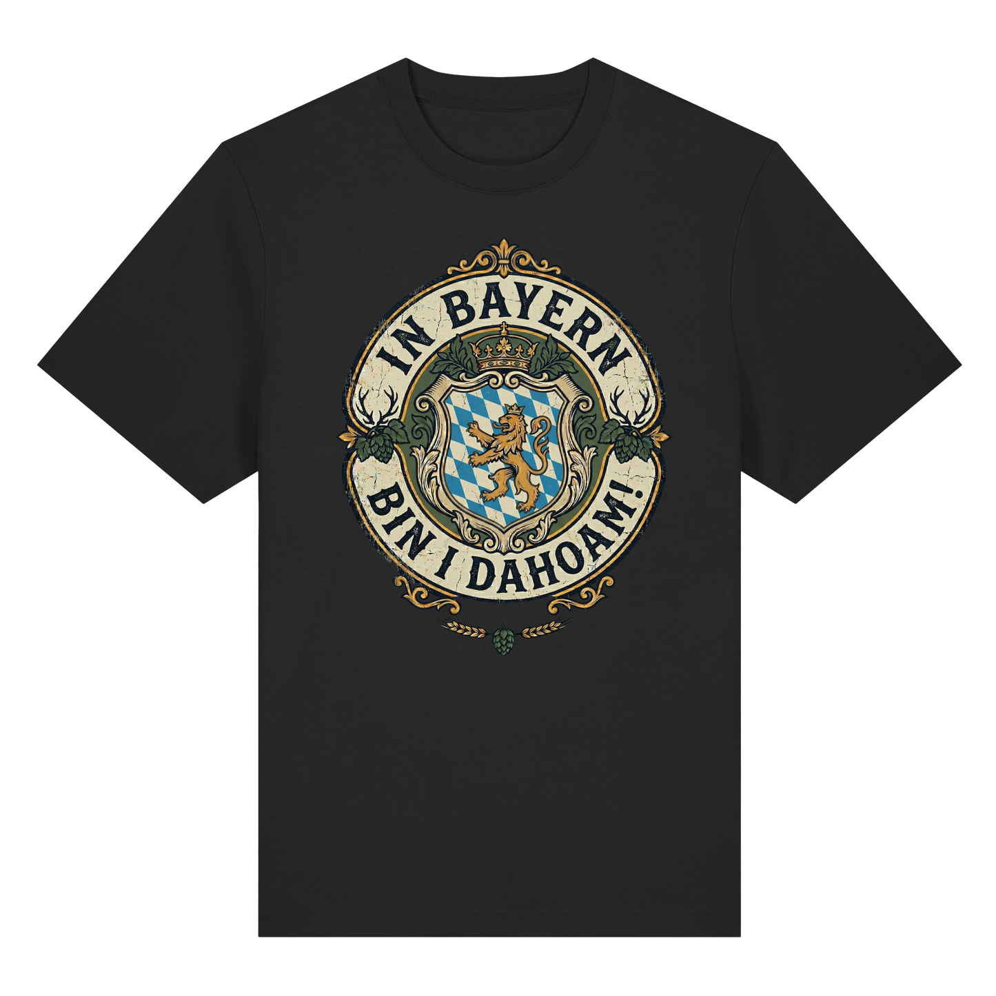 IN BAYERN BIN I DAHOAM! - Organic Heavy Shirt - BayrischerHumor